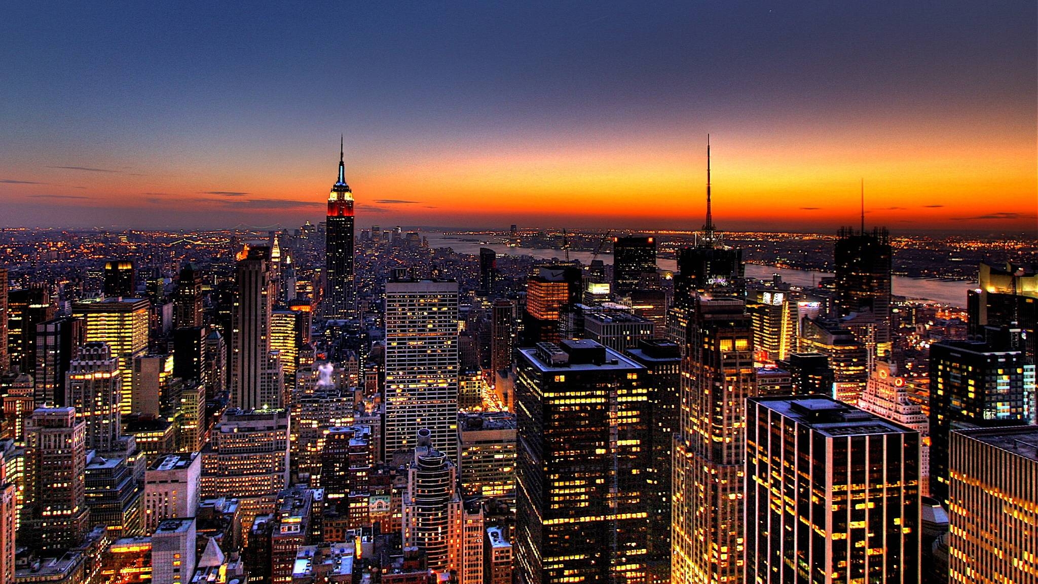 2050x1160 New York City Night Wallpaper Free New York City Night Background, Desktop