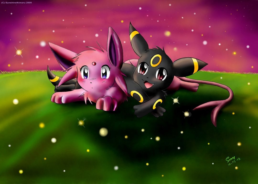 1080x770 Umbreon and Espeon, iPhone, Desktop HD, Desktop