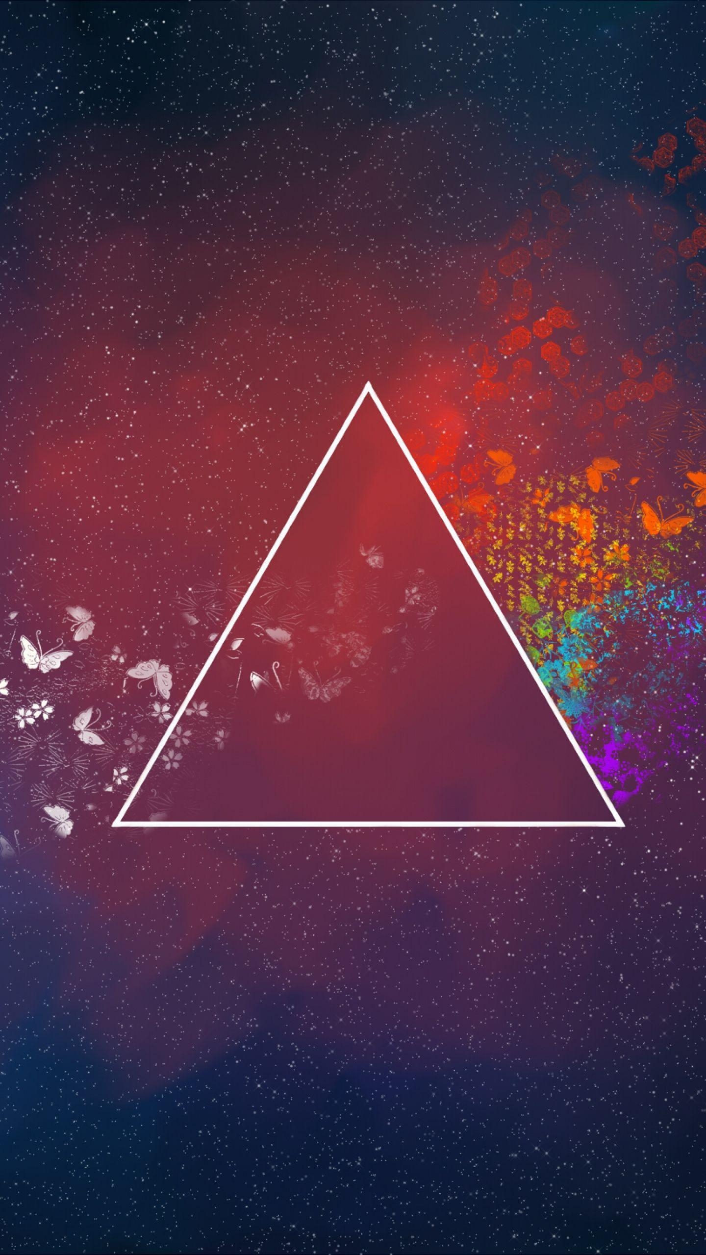 1440x2560 Download Wallpaper  Triangle, Abstract, Spots, Butterfly, Phone