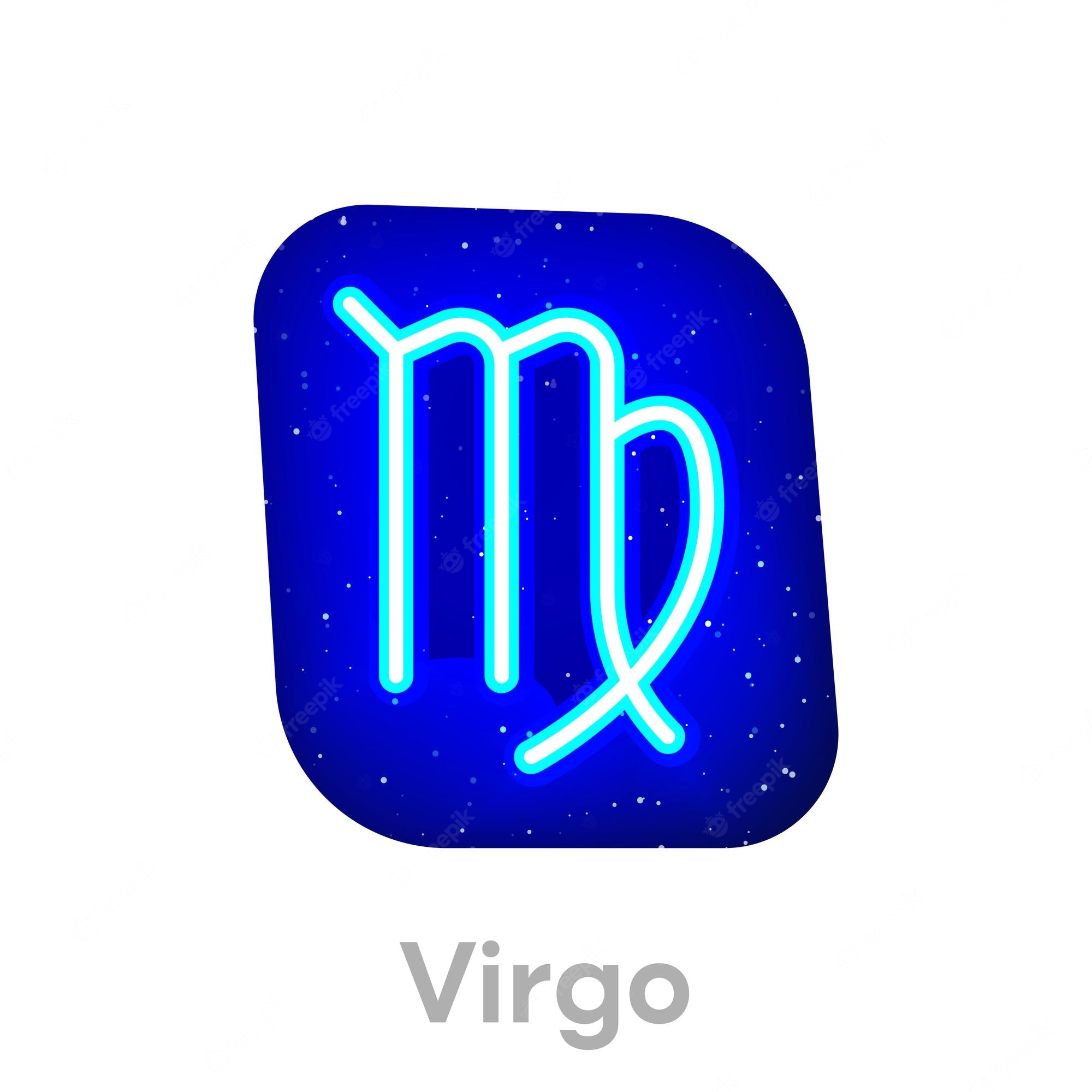 2000x2000 Premium Vector. Neon blue virgo zodiac in space realistic neon horoscope glowing neon virgo zodiac line, Phone