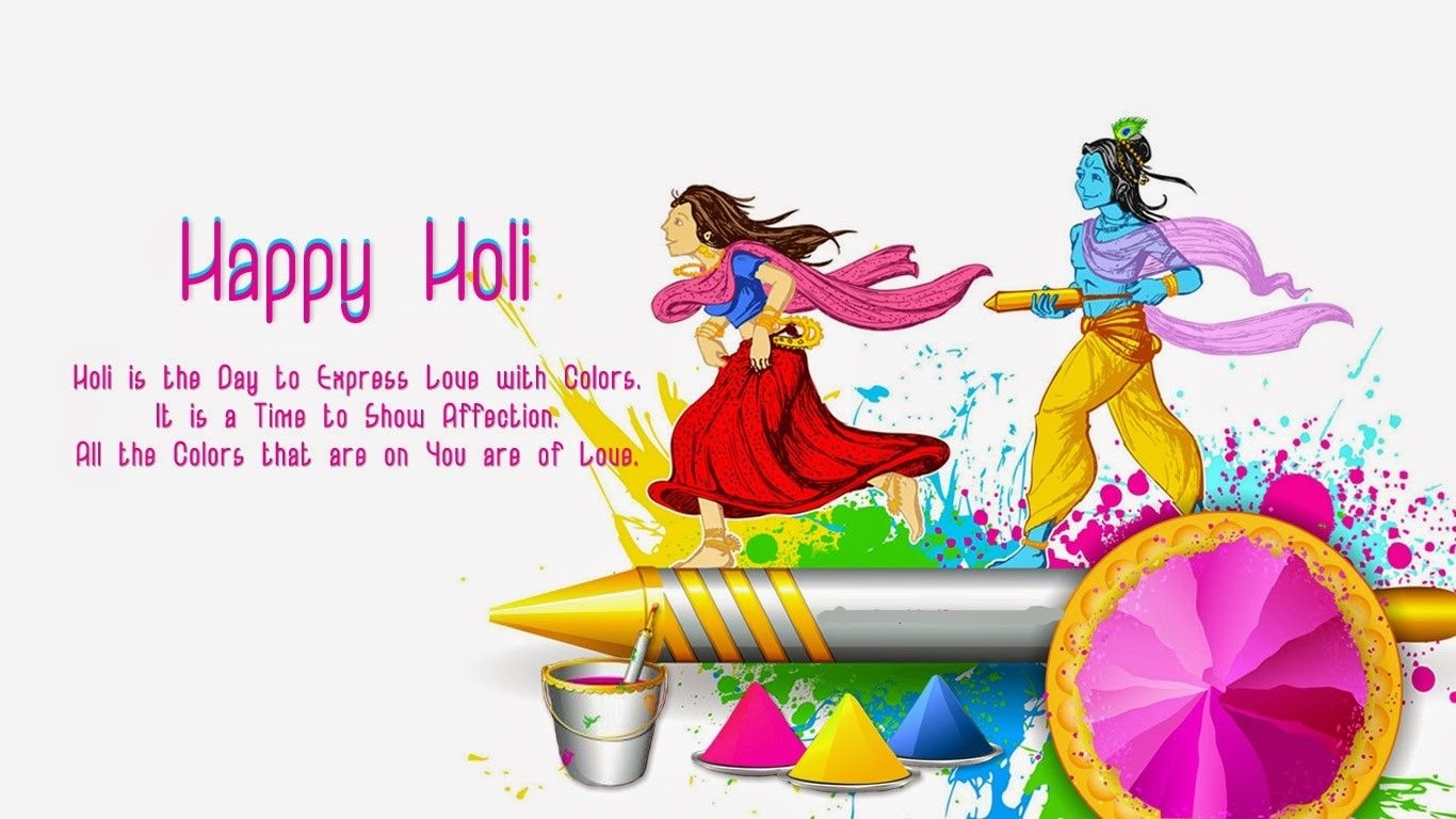 1370x770 Radha Krishna Holi Background Wallpaper 12324, Desktop