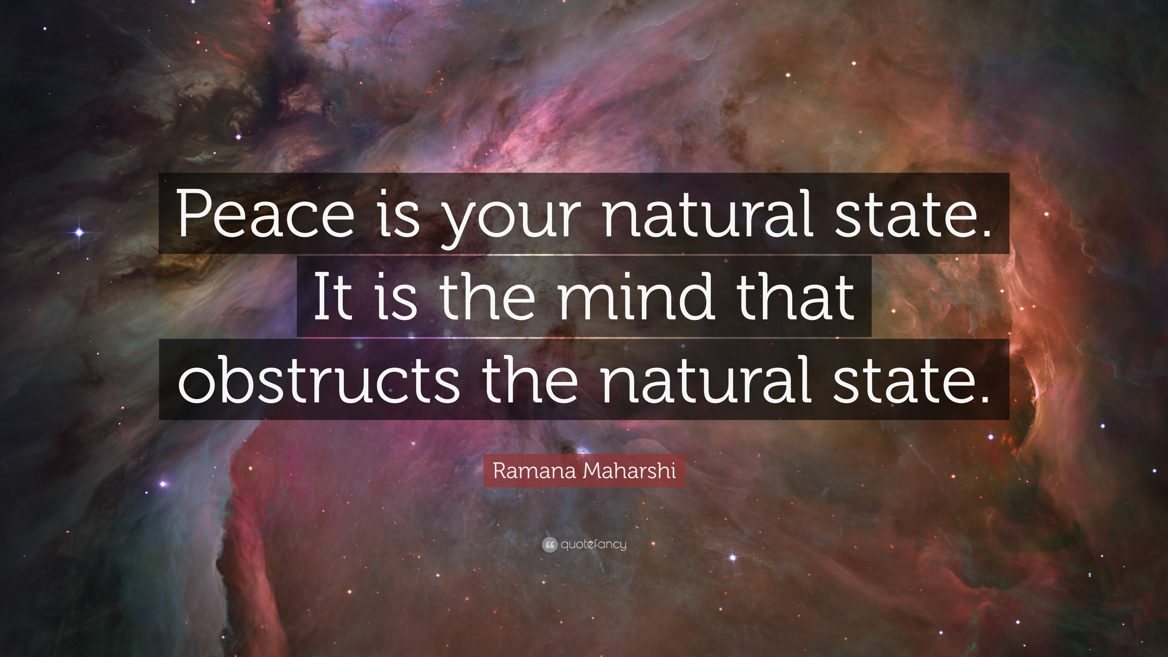 3840x2160 Ramana Maharshi Quote: “Peace is your natural state. It is, Desktop