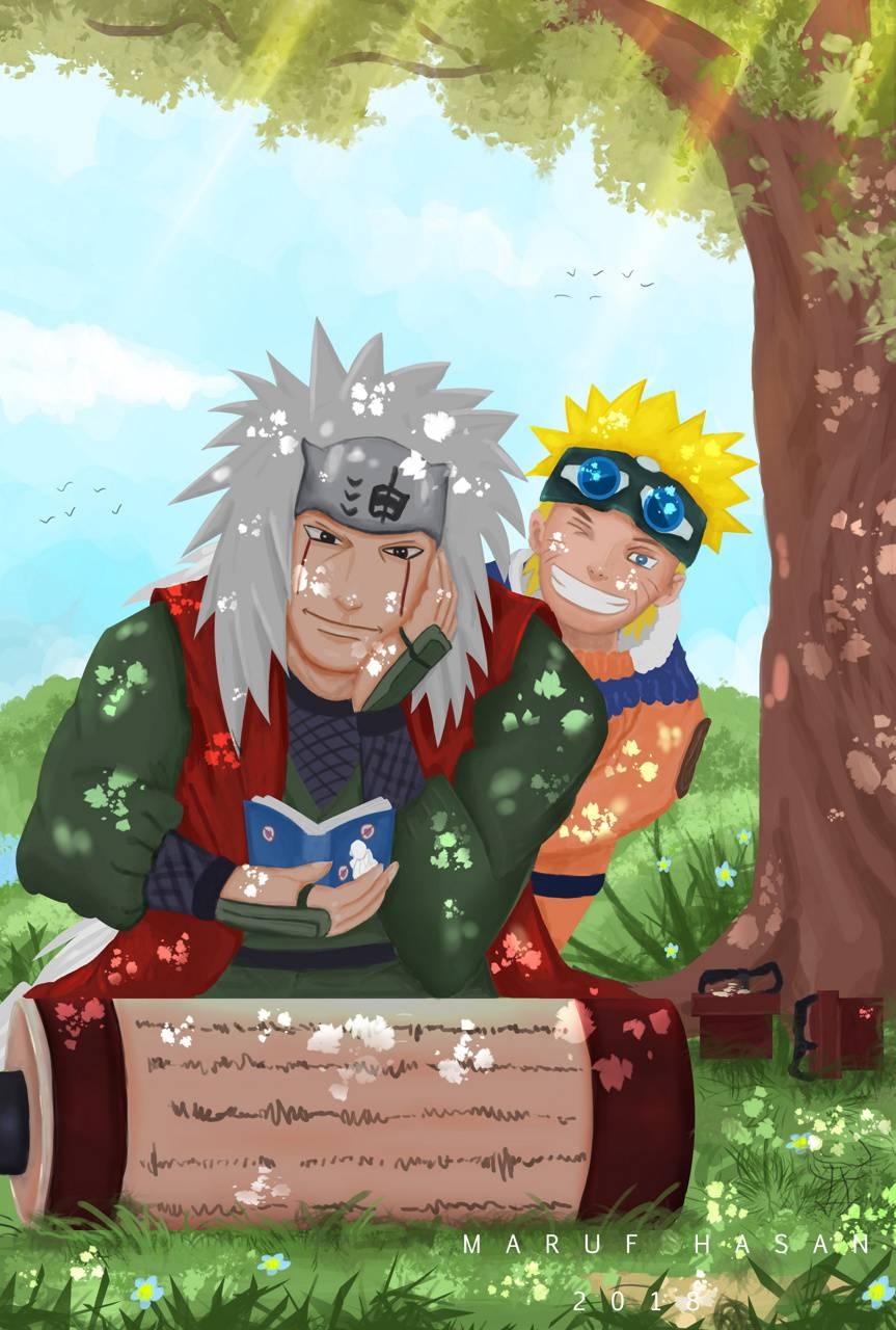 870x1280 Jiraiya And Naruto wallpaper, Phone