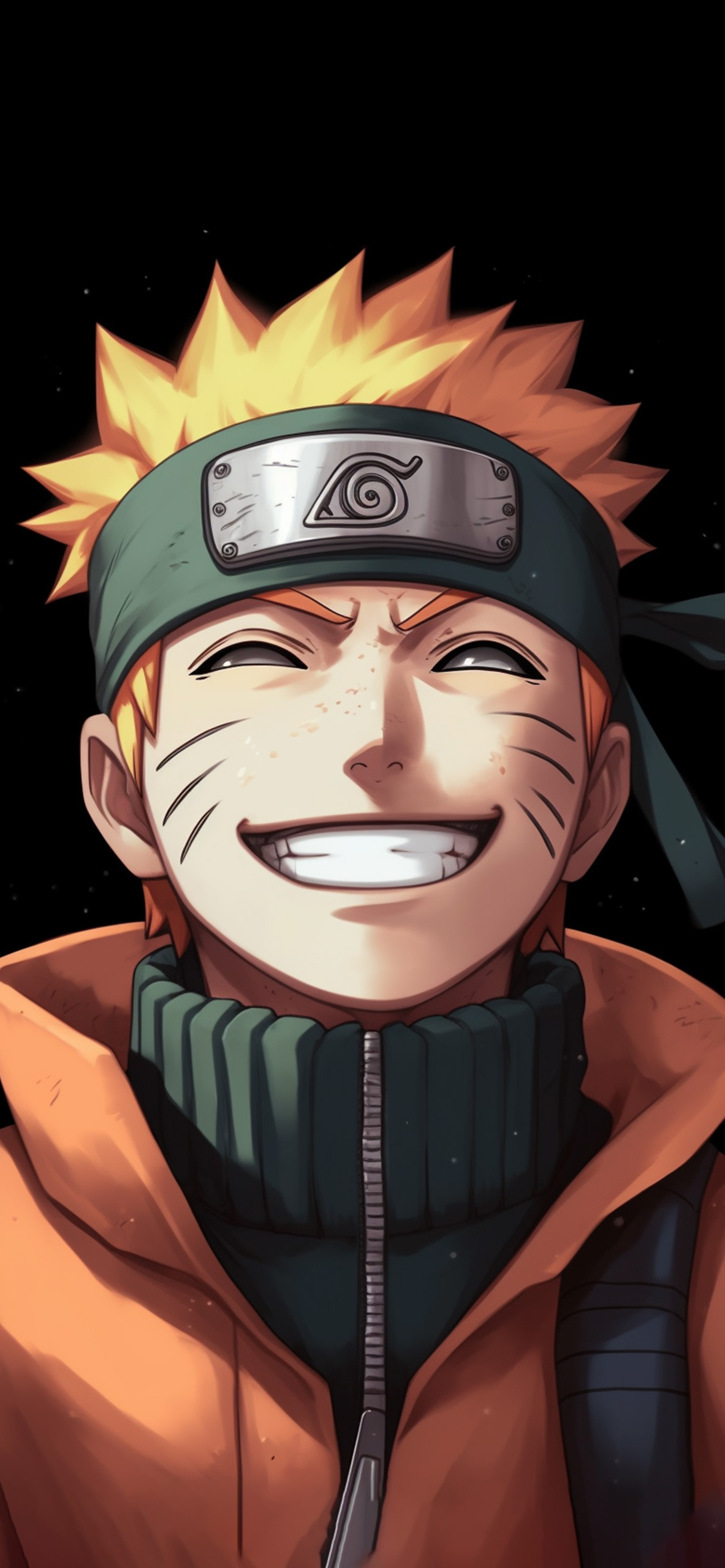 1190x2560 Smiling Naruto Black Wallpaper, Phone