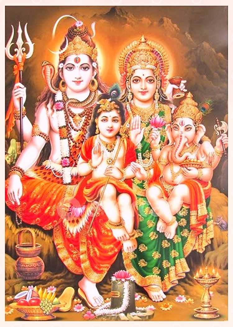 750x1050 Lord Shiva Family Photo, Phone