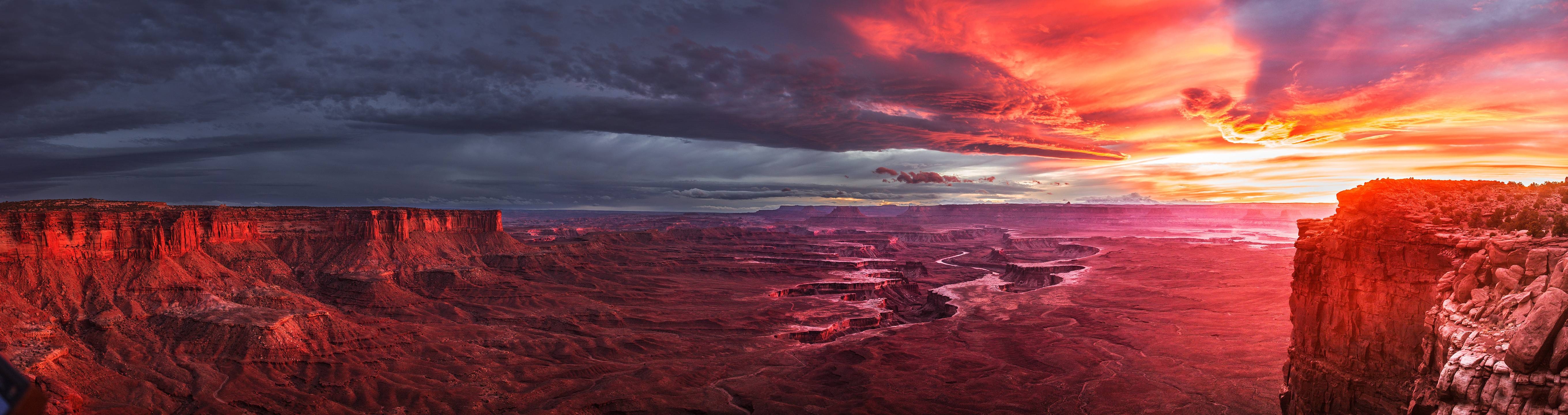 5450x1440 Two days ago in Canyonlands National Park, I saw the best sunset I, Dual Screen