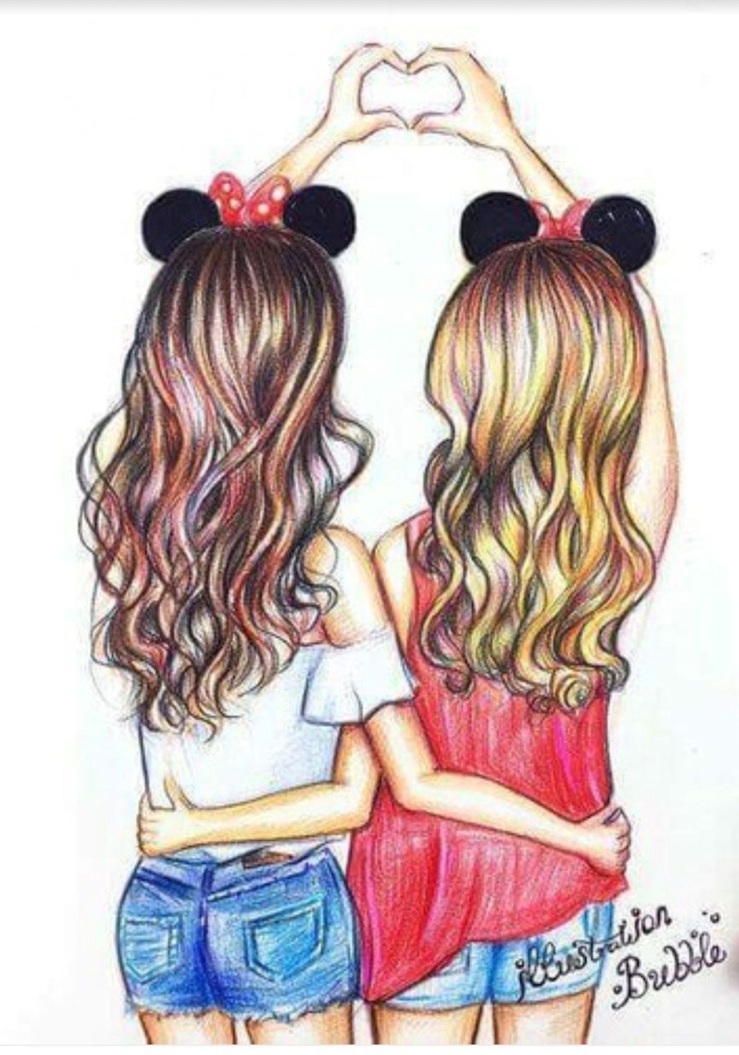 1070x1530 Best friend two girl Wallpaper Download, Phone