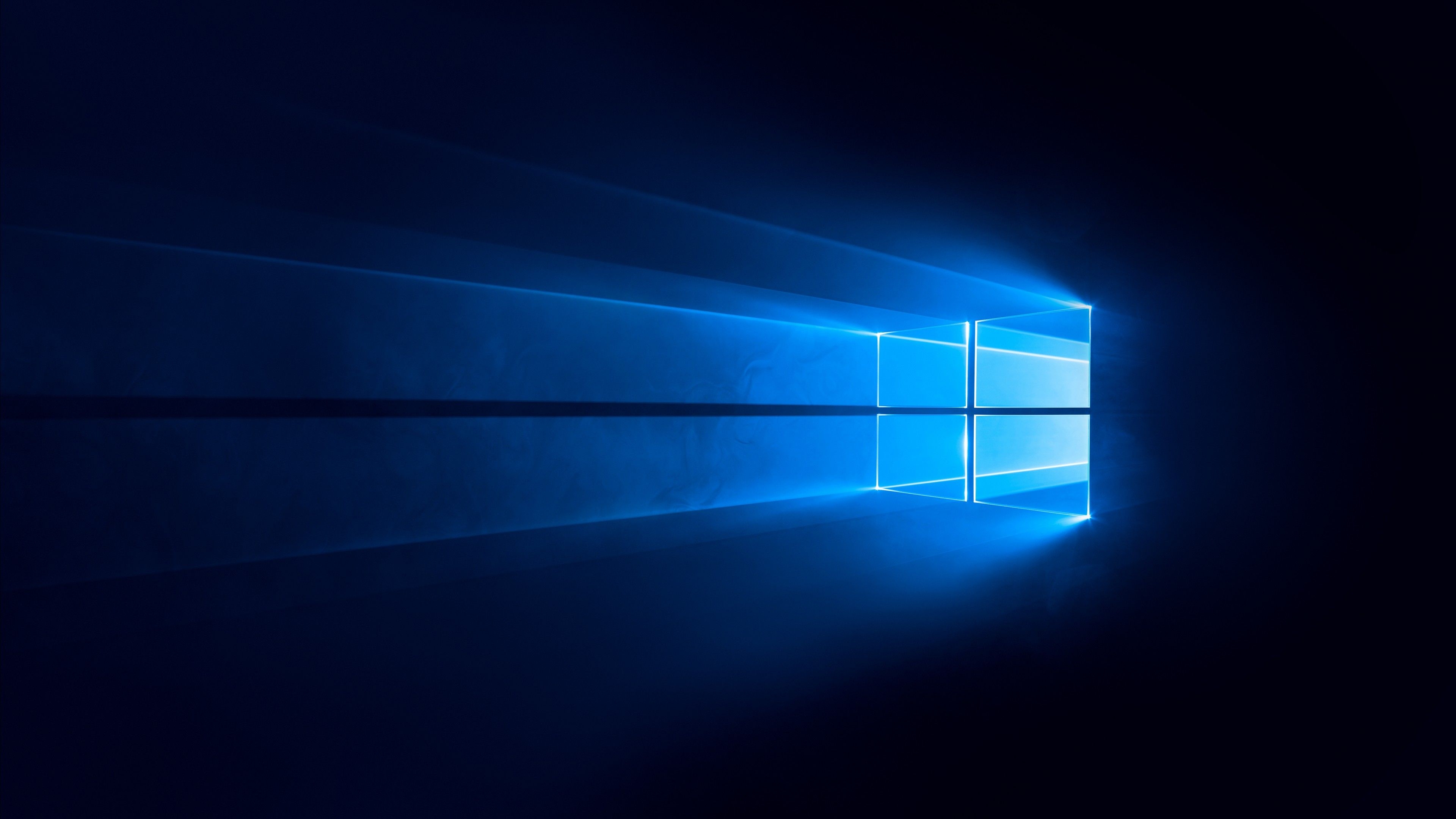 3840x2160 Windows 10 Wallpaper 4K, Dark, Blue background, 5K, 8K, Technology, Desktop