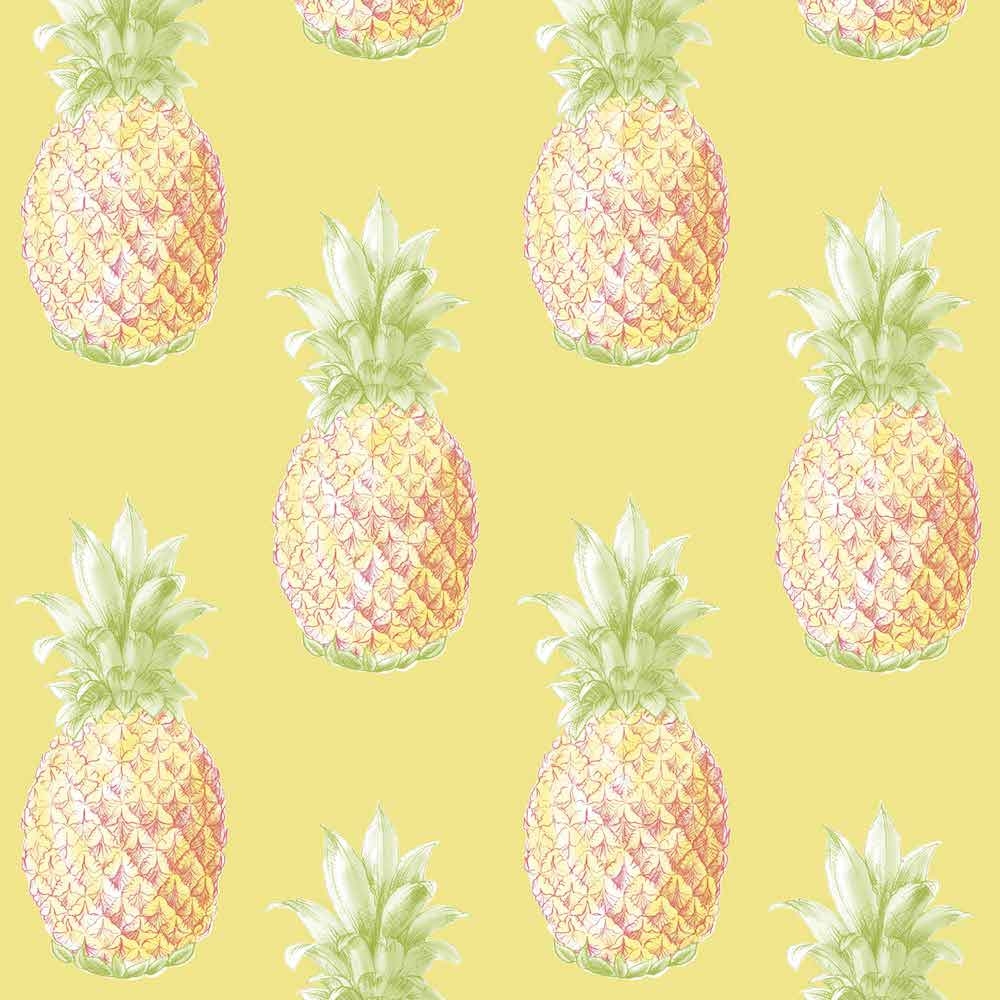 1000x1000 A Street Prints Aloha Pineapple Wallpaper Yellow FD24138, Phone