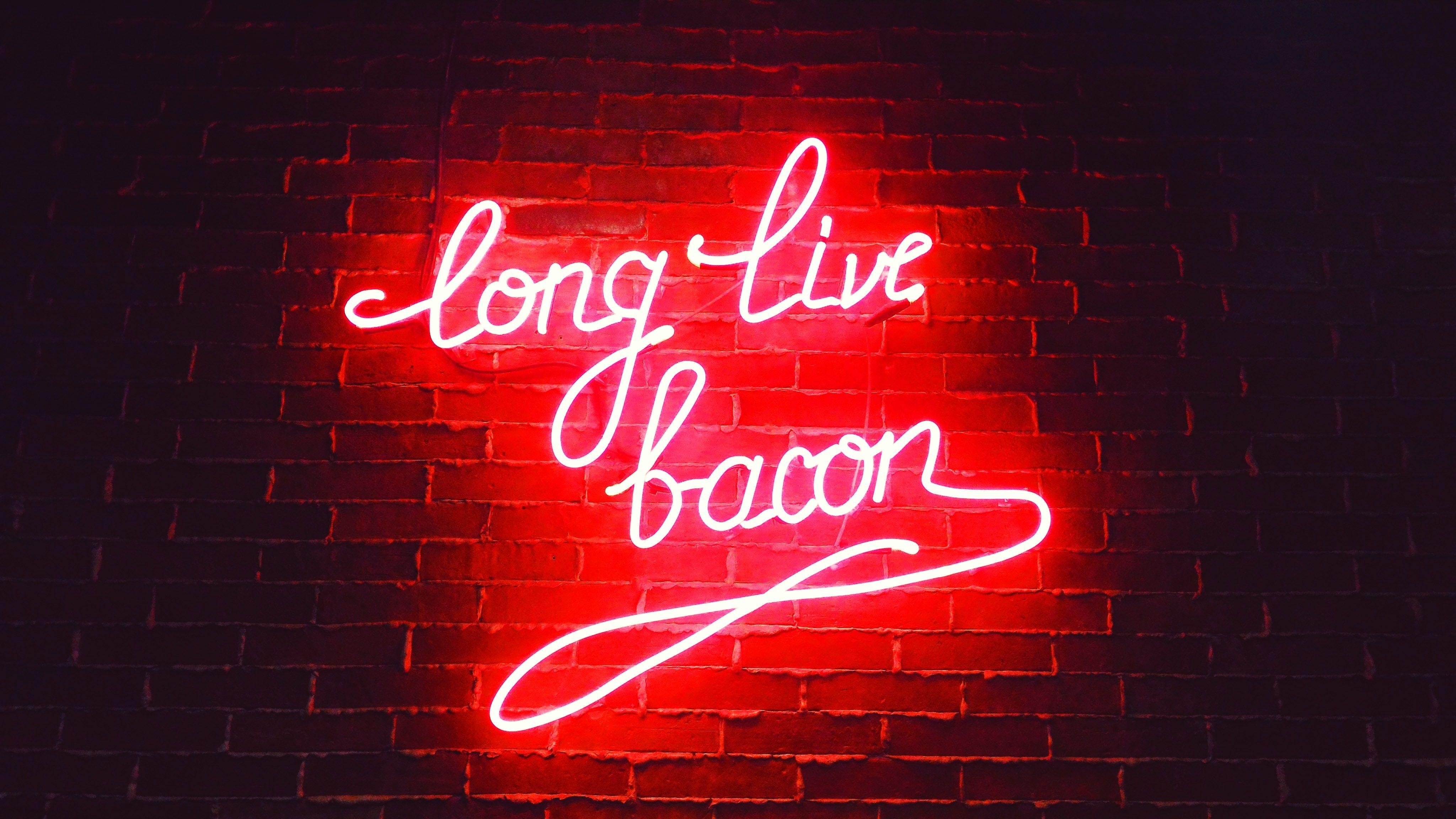 4100x2310 Long Live Bacon Neon Lights, HD Others, 4k Wallpaper, Image, Desktop