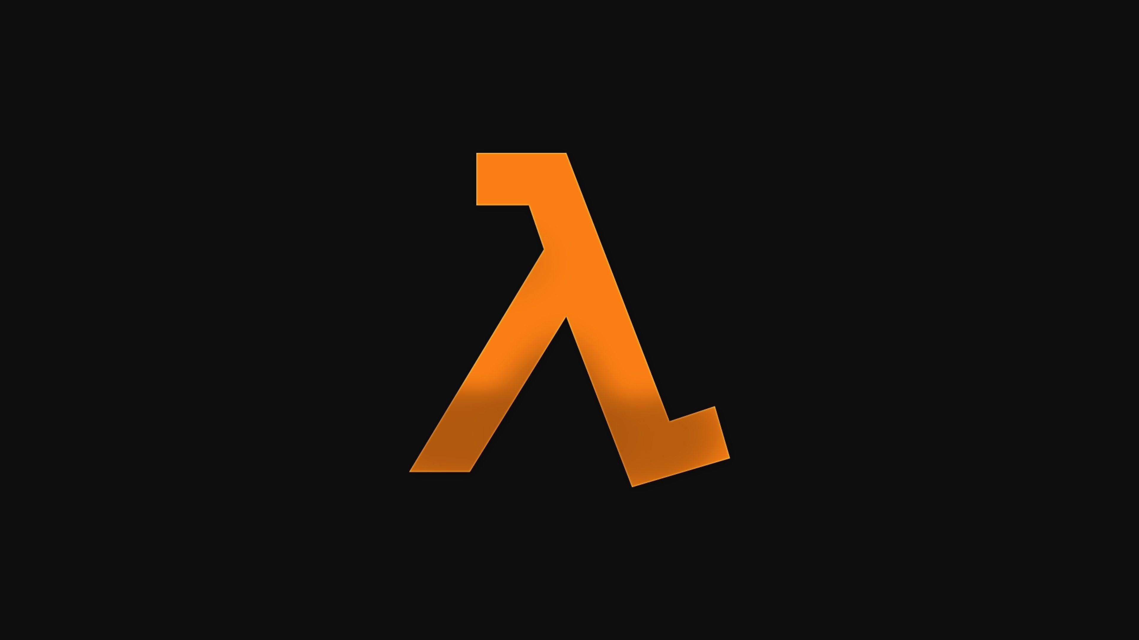 3840x2160 Download Wallpaper  Half Life, Emblem, Orange, Background, Desktop