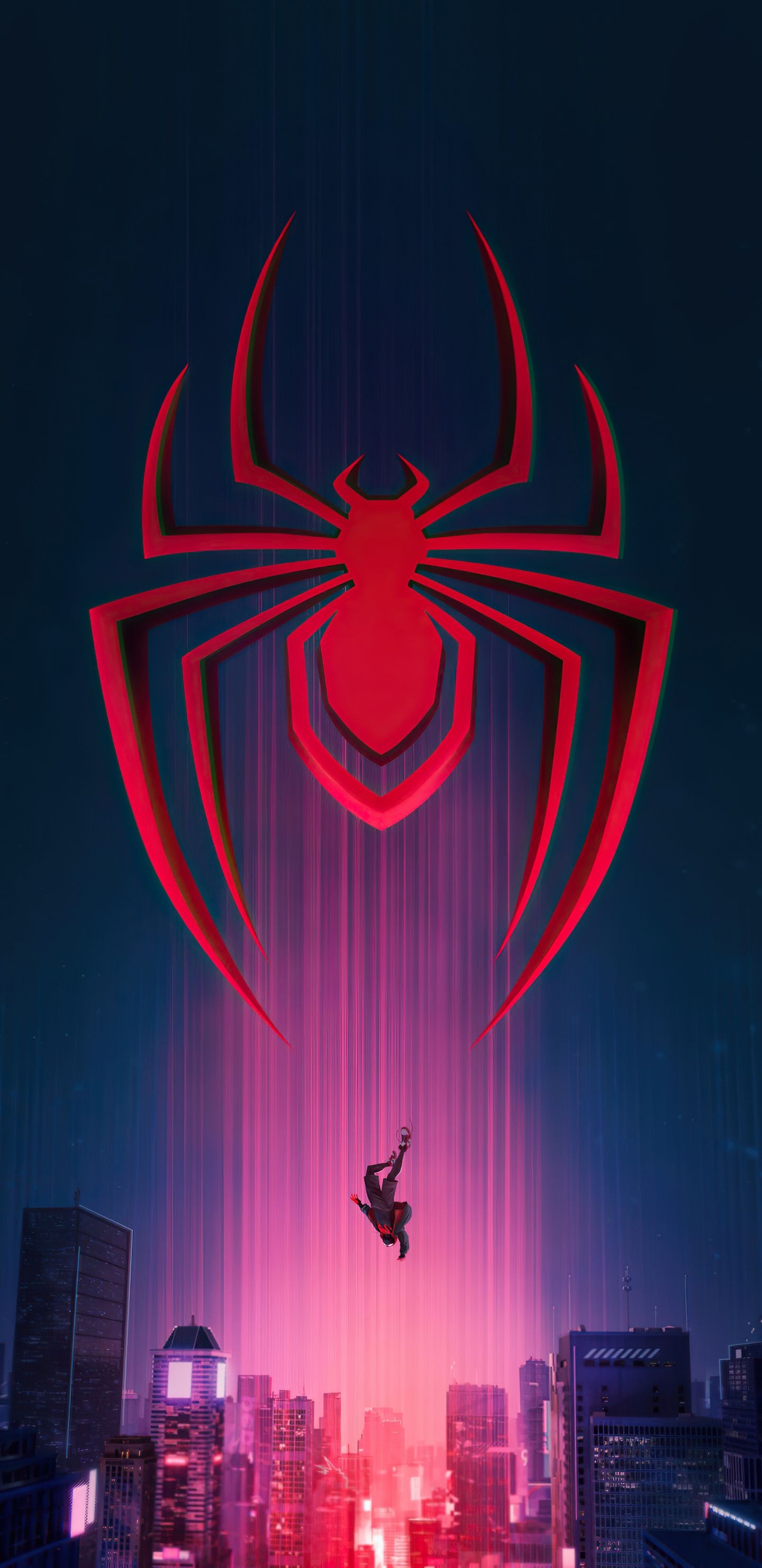 1440x2960 Spider Man Miles Morales Logo Samsung Galaxy Note S S SQHD HD 4k Wallpaper, Image, Background, Photo and Picture, Phone