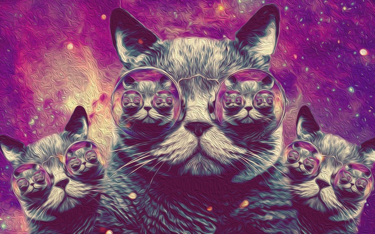 1440x900 Hipster Galaxy Cat Wallpaper, Desktop