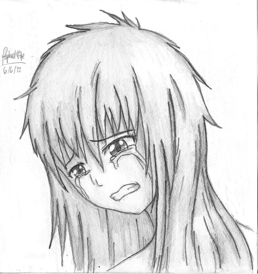 900x960 Latest Pencil Drawings Sad Anime Girl Drawing Easy, Phone