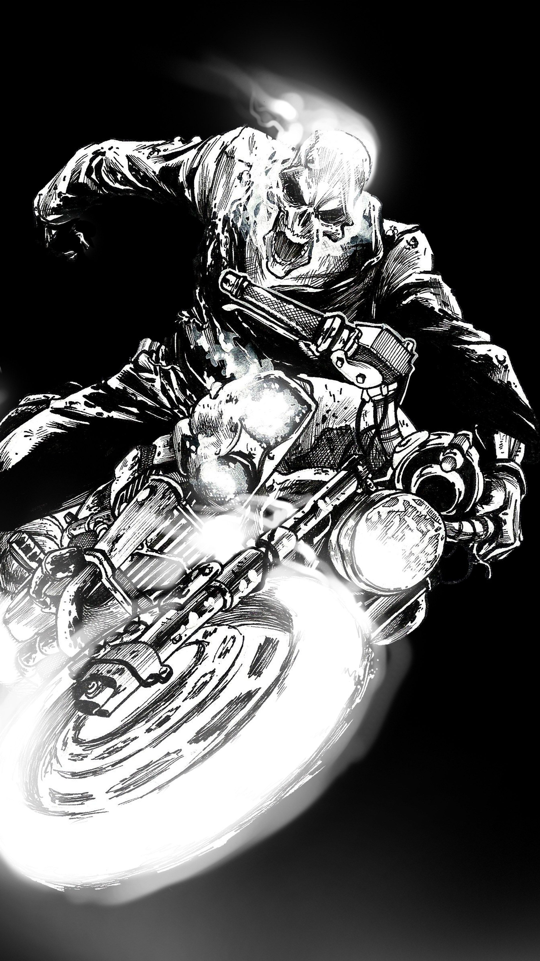 2160x3840 Ghost Rider Black Dark Artwork 4K Ultra HD Mobile Wallpaper, Phone