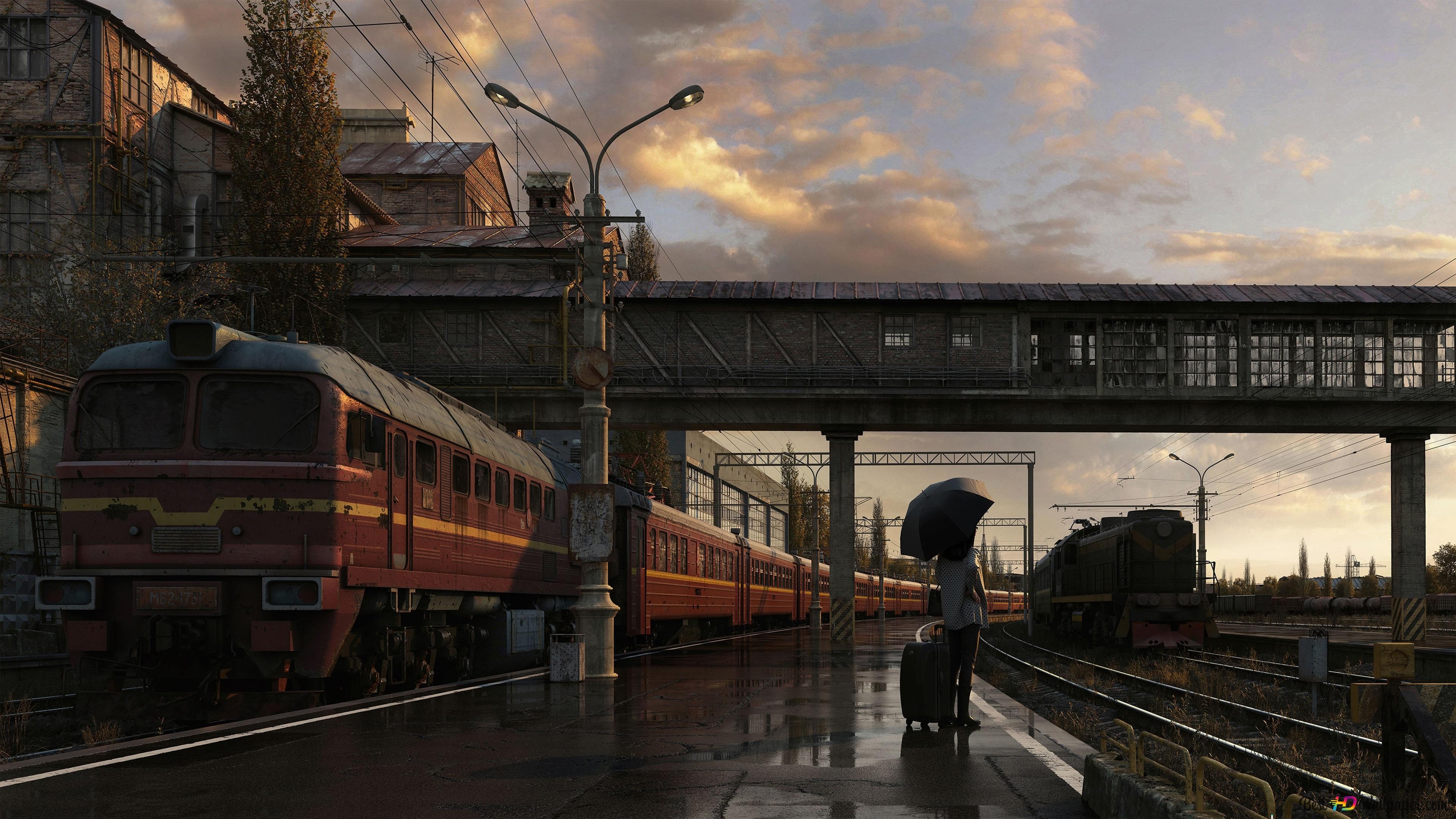 3840x2160 Train station 4K wallpaper download, Desktop