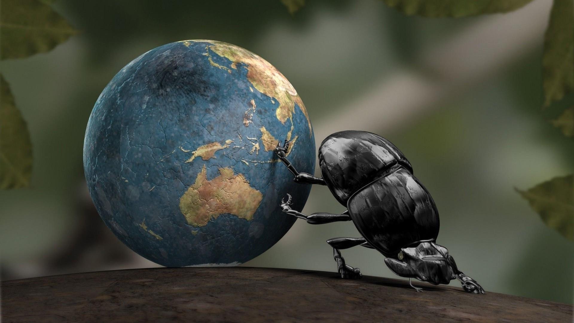 1920x1080 Earth, Insect, CGI, Dung Beetle, Crabs Wallpaper HD, Desktop