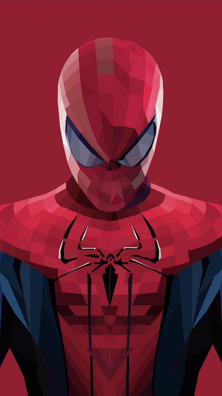 750x1340 Spider Man, Polygons Art, Artworks,  Wallpaper. Wallpaper, Phone