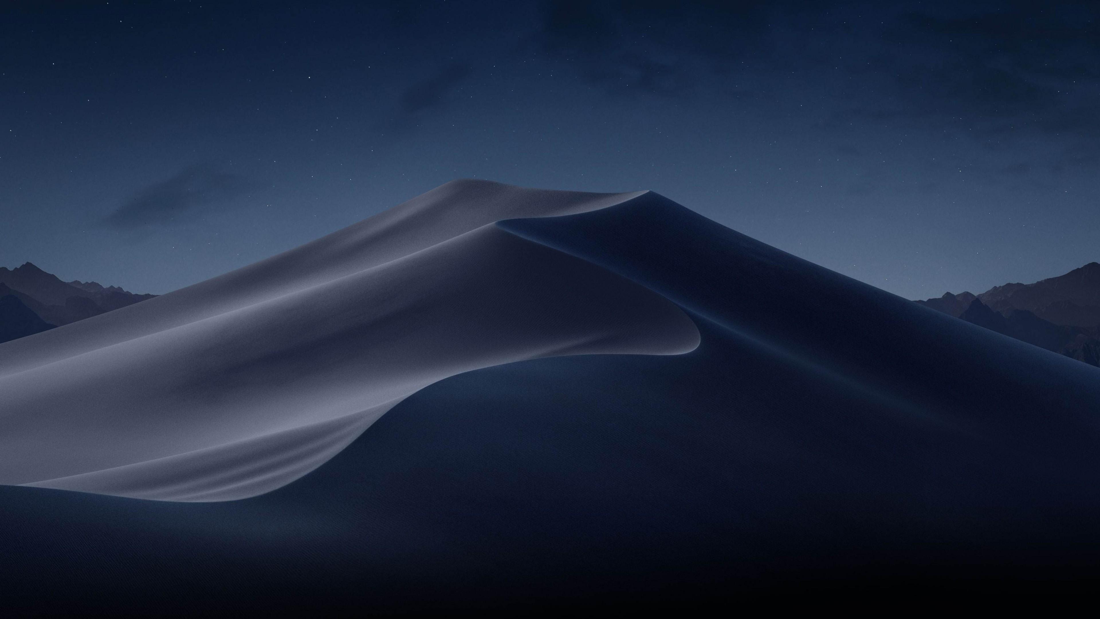 3840x2160 Wallpaper macOS Mojave, Night, Dunes, WWDC 4K, OS, Desktop