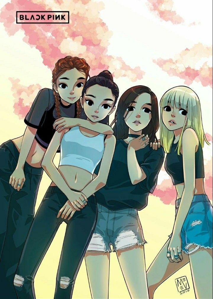 720x1010 Blackpink Cute Cartoon Wallpaper, Phone