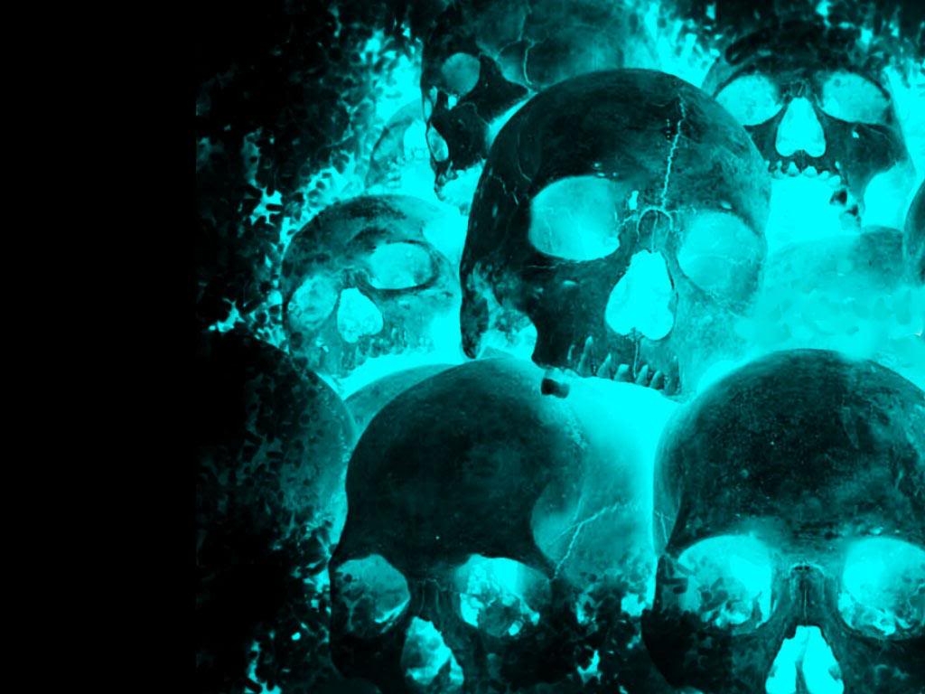 1030x770 image For > Neon Blue Skull Wallpaper, Desktop