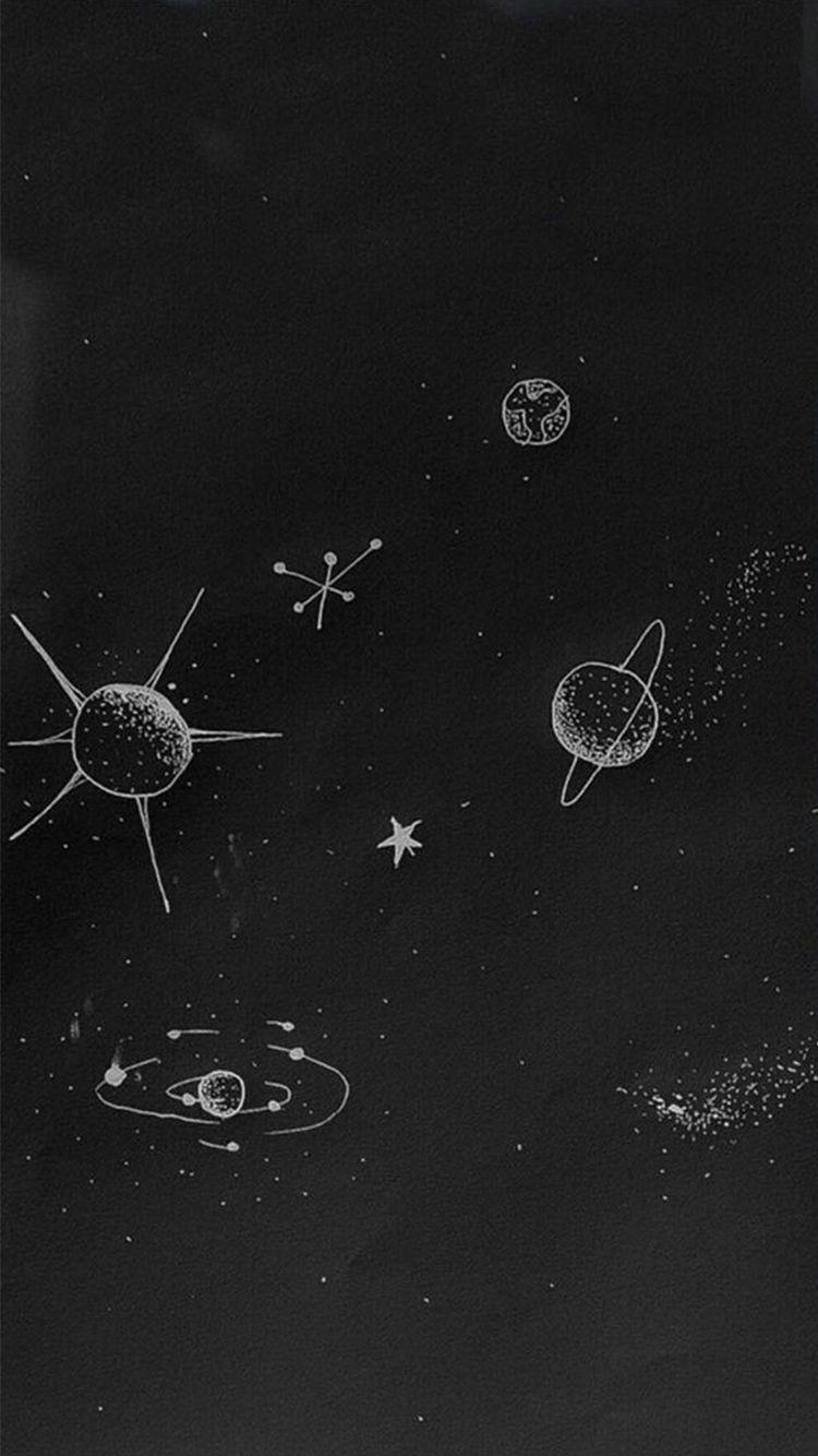750x1340 Stars And Planets Space Doodle iPhone 6 Wallpaper. Space, Phone