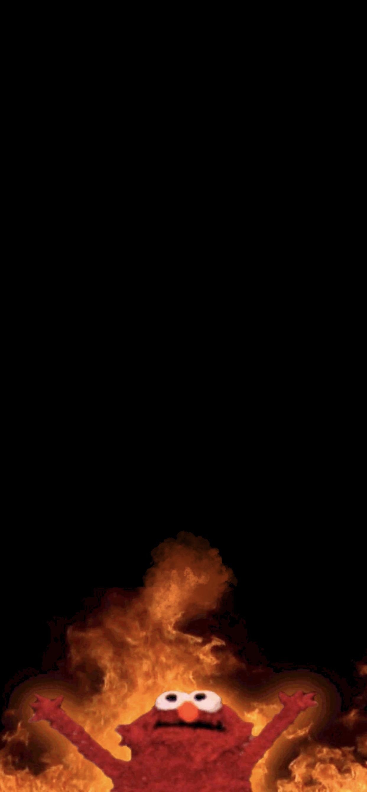 1250x2680 Elmo In Flames (edit And Re Upload) [1242 X 2688], Phone