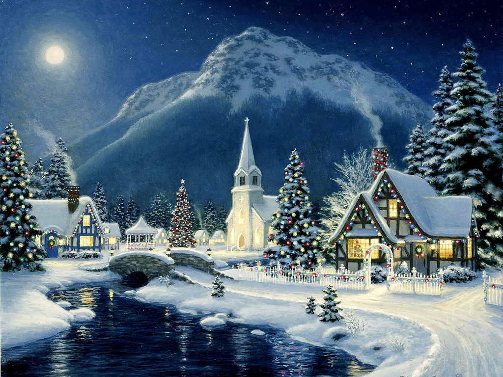 1030x770 Christmas Village Wallpaper, Desktop