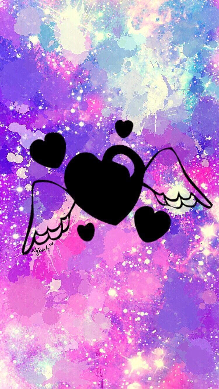 750x1340 Cute Glitter Unicorn Wallpaper Angel Heart Galaxy Wallpaper Carini Per Il Cellulare, Download Wallpaper, Phone