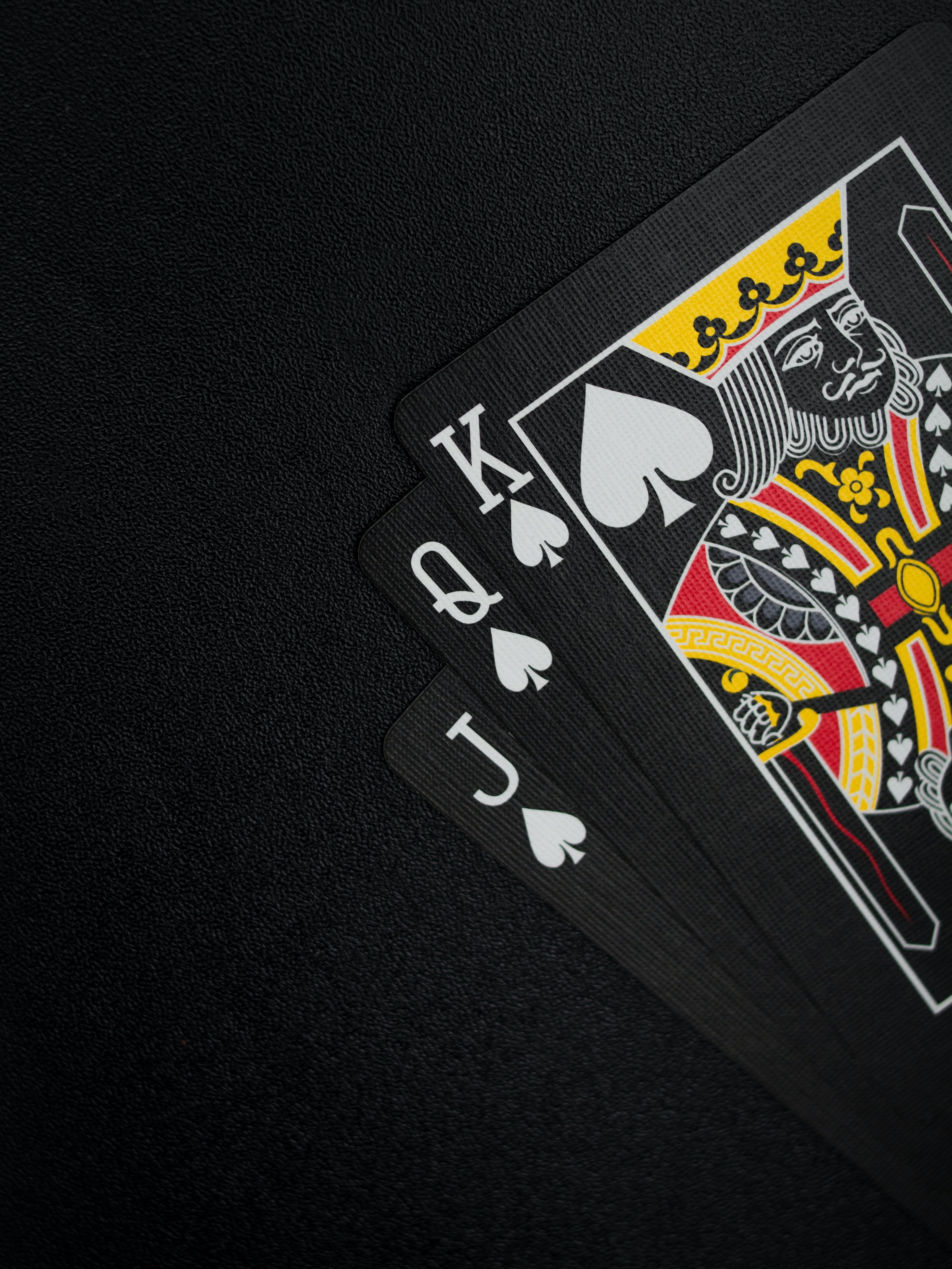 3740x4980 Black Playing Cards on Black Background · Free, Phone