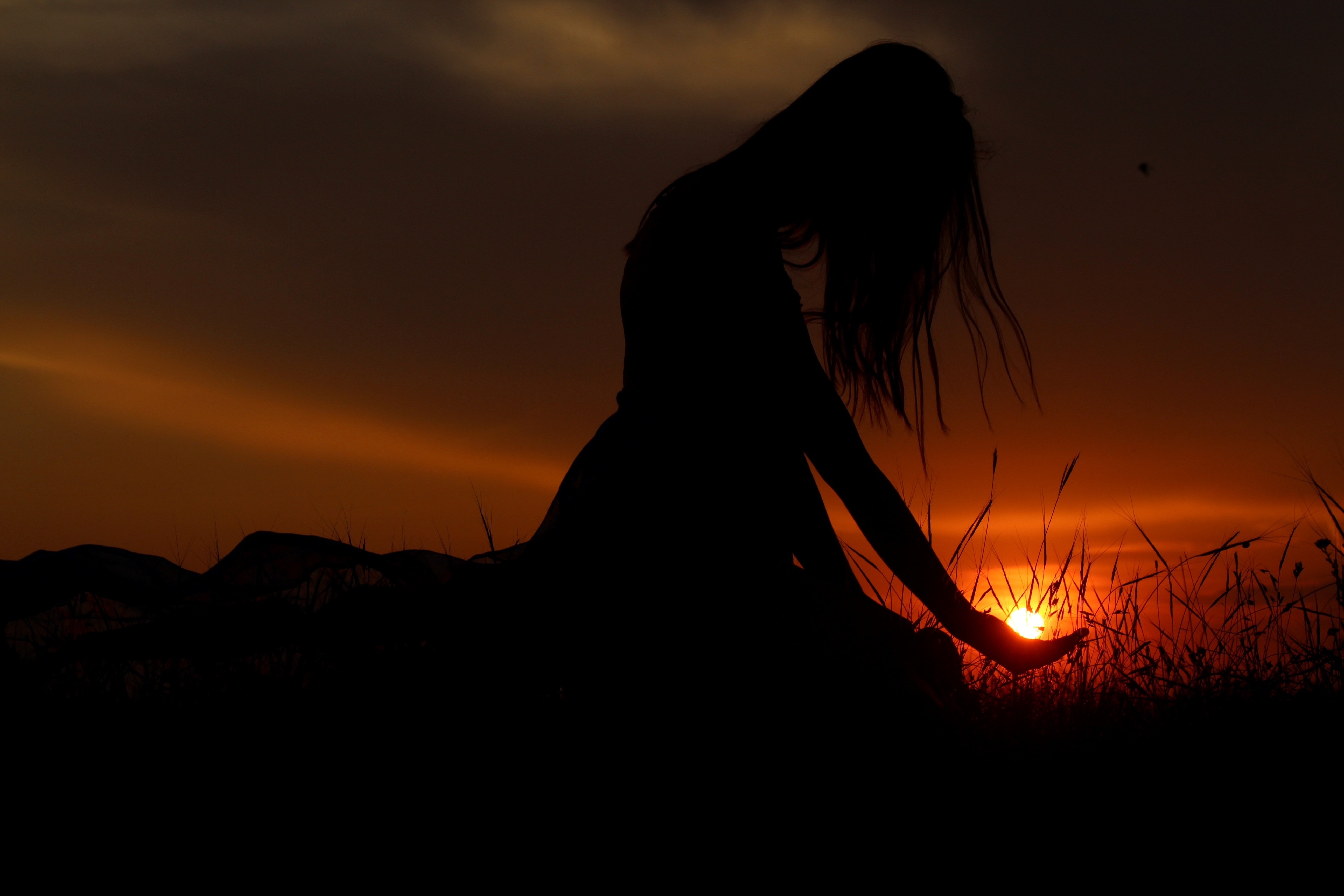 5190x3460 Wallpaper Sunset, Woman, Alone, HD, 5K, Photography, Desktop