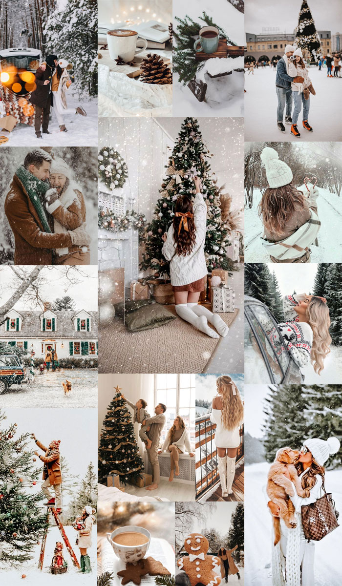 700x1200 Christmas Collage Aesthetic Ideas, Neutral Christmas Aesthetic Collage, Phone