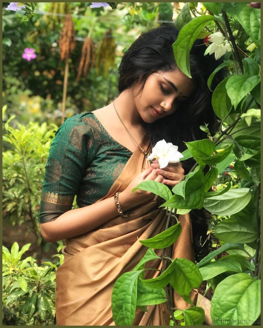 1100x1370 Anupama Parameswaran Beautiful HD Photo & Mobile Wallpaper HD (Android IPhone) (1080p) - #anupamaparame. Saree Photohoot, Saree Poses, Indian Photohoot, Phone