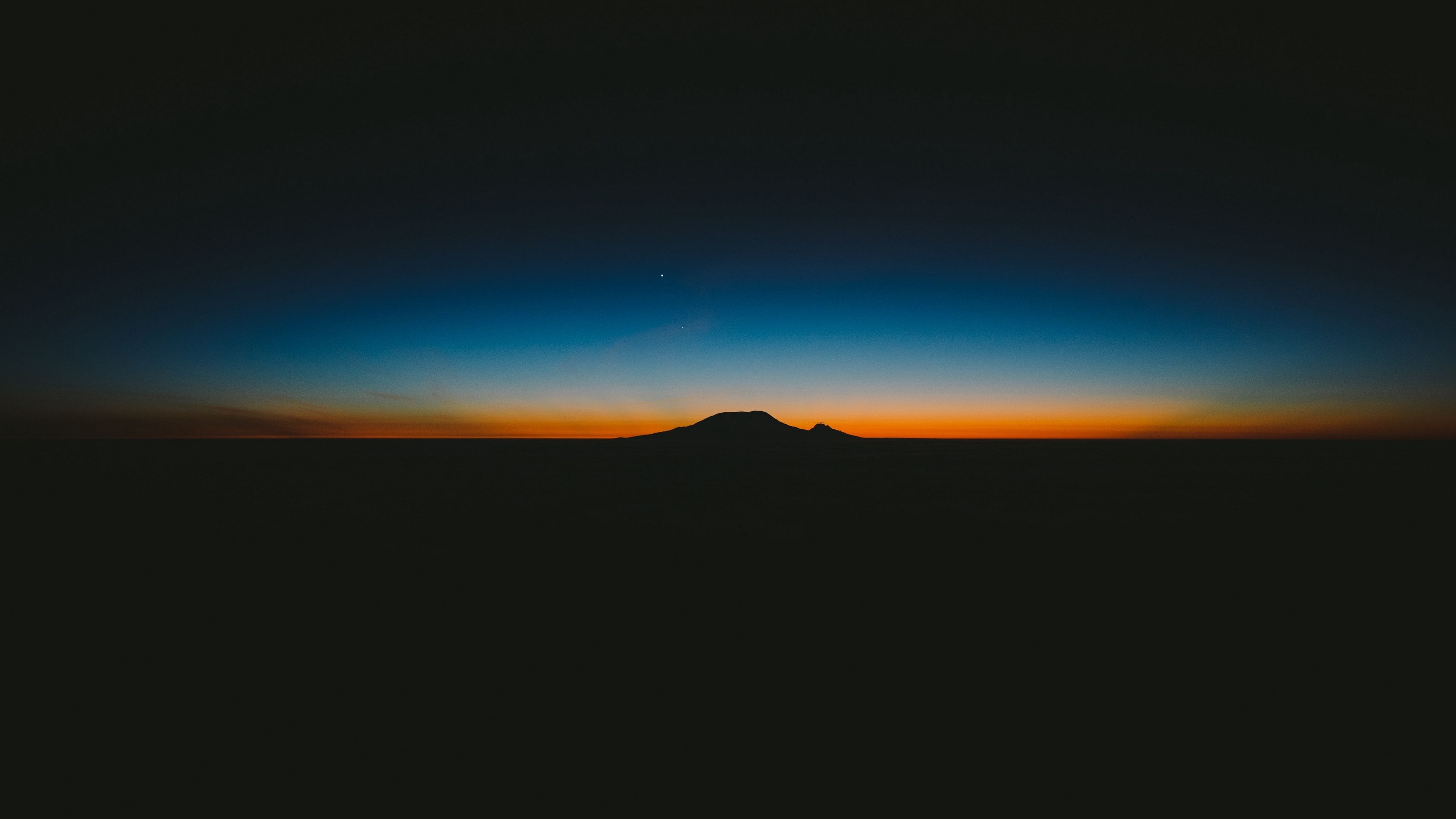 3840x2160 Wallpaper 4k mountain, horizon, sunset, dark, night 4k Horizon, Mountain, sunset, Desktop