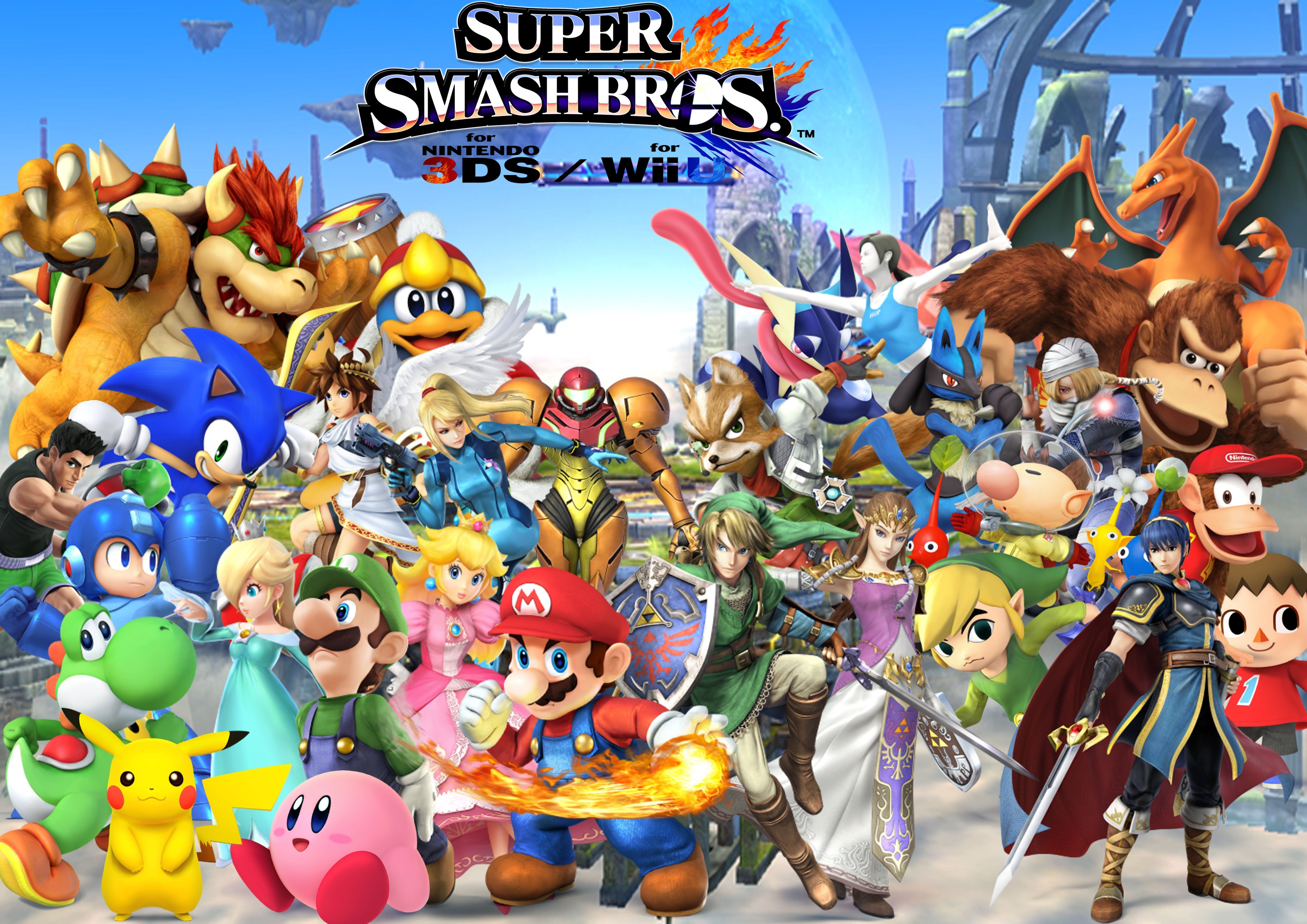 4970x3510 SUPER SMASH BROS nintendo family fighting action platform wallpaper, Desktop