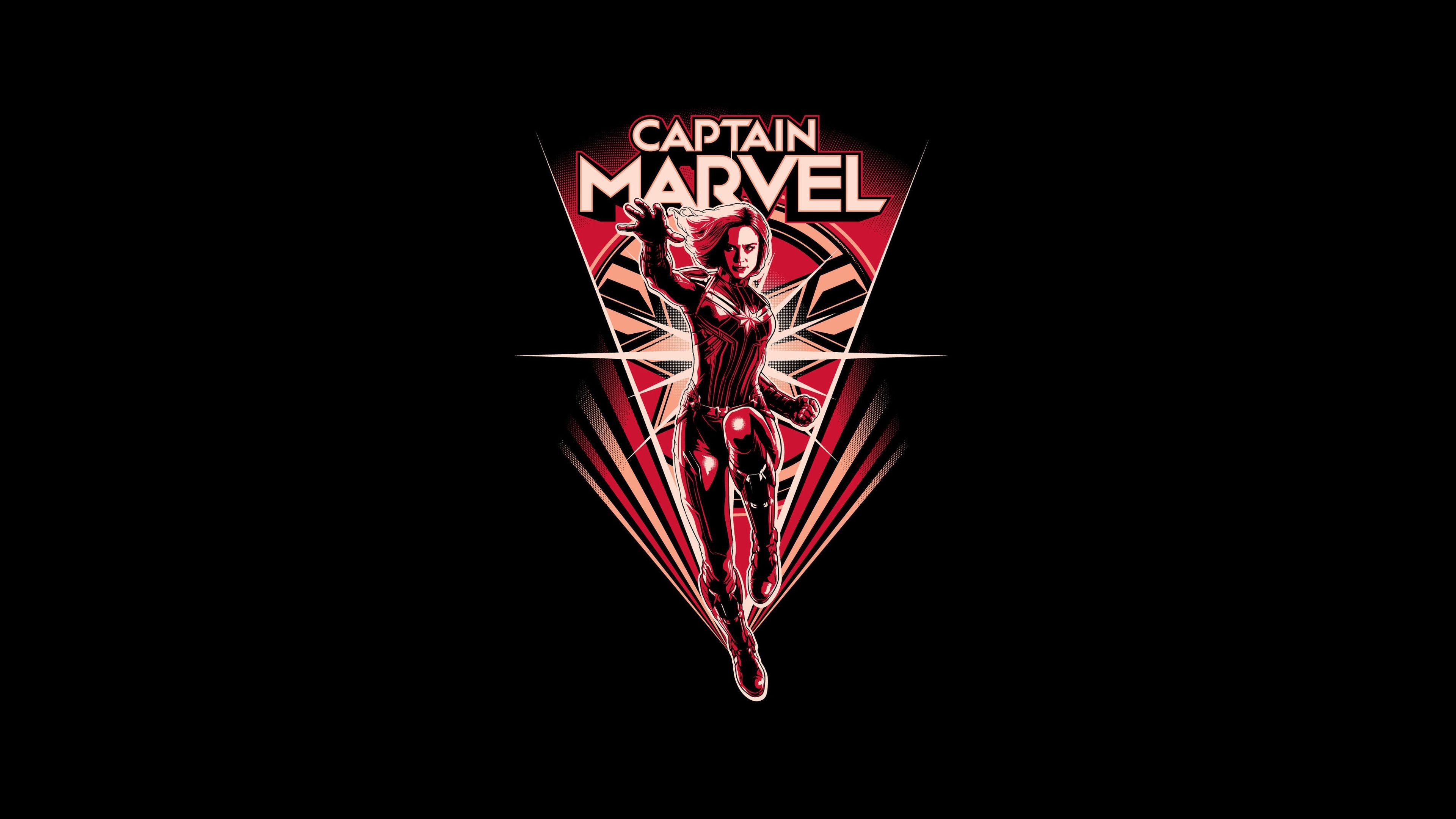 3840x2160 Minimal Captain Marvel 1440P Resolution Wallpaper, HD, Desktop