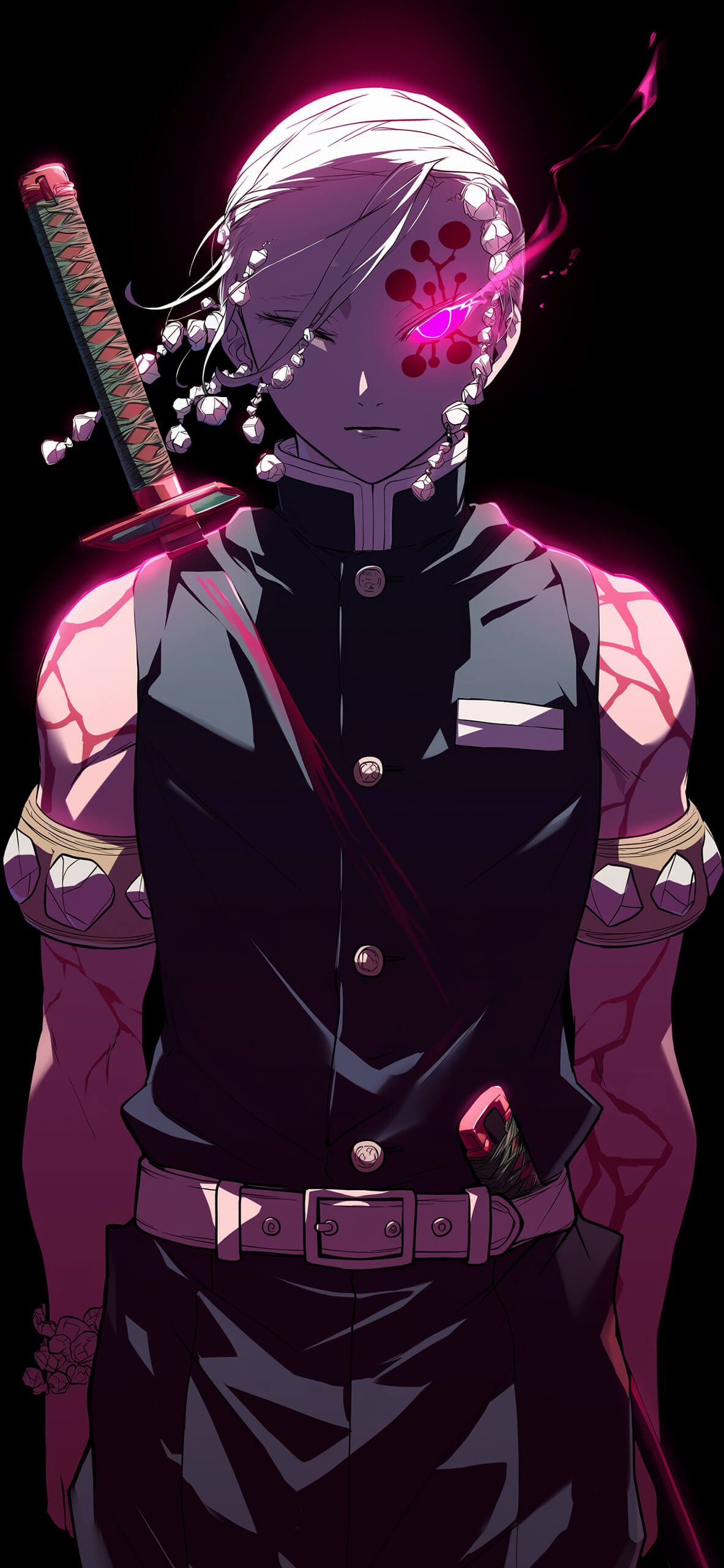 1190x2560 ✨ Tengen Uzui Glowing Eye Demon Slayer, Phone