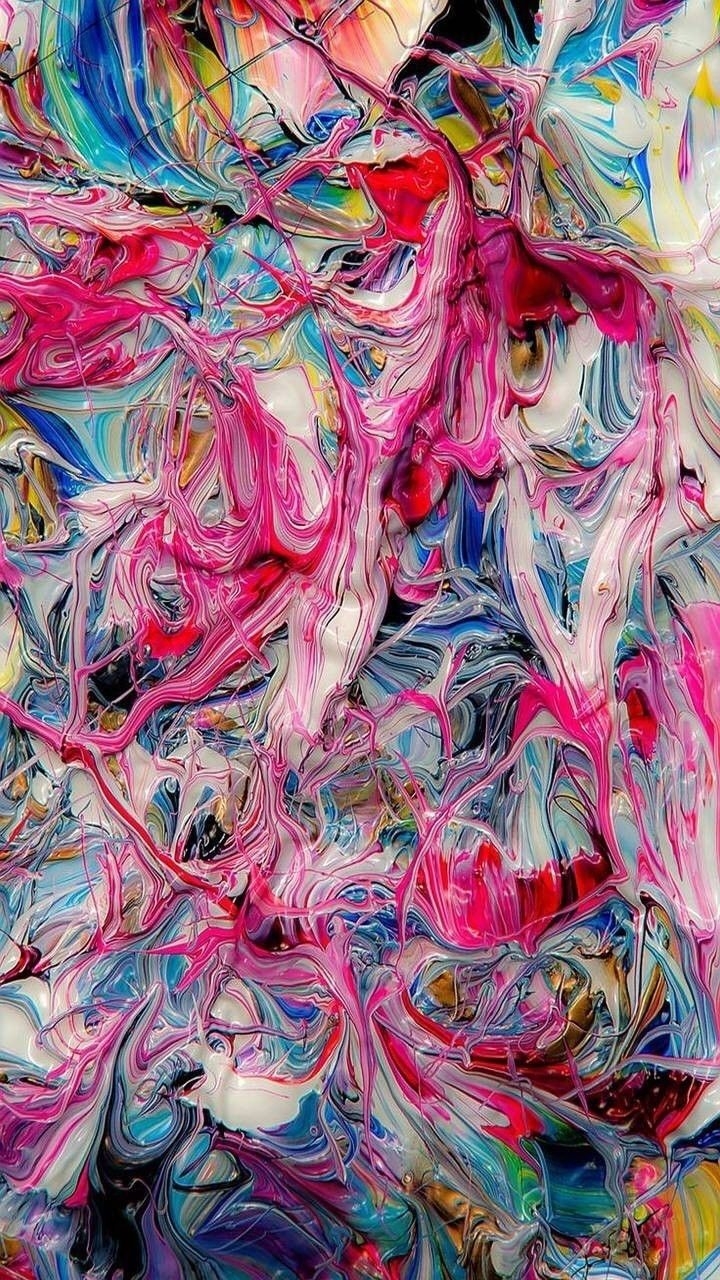 720x1280 Pink drippy trippy paint wallpaper, Phone