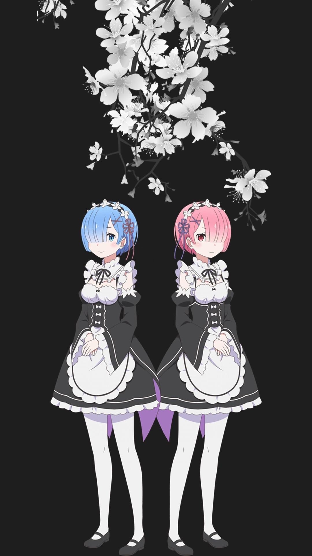 1080x1920 MEDIA Ram and Rem mobile wallpaper, Re_Zero, Phone