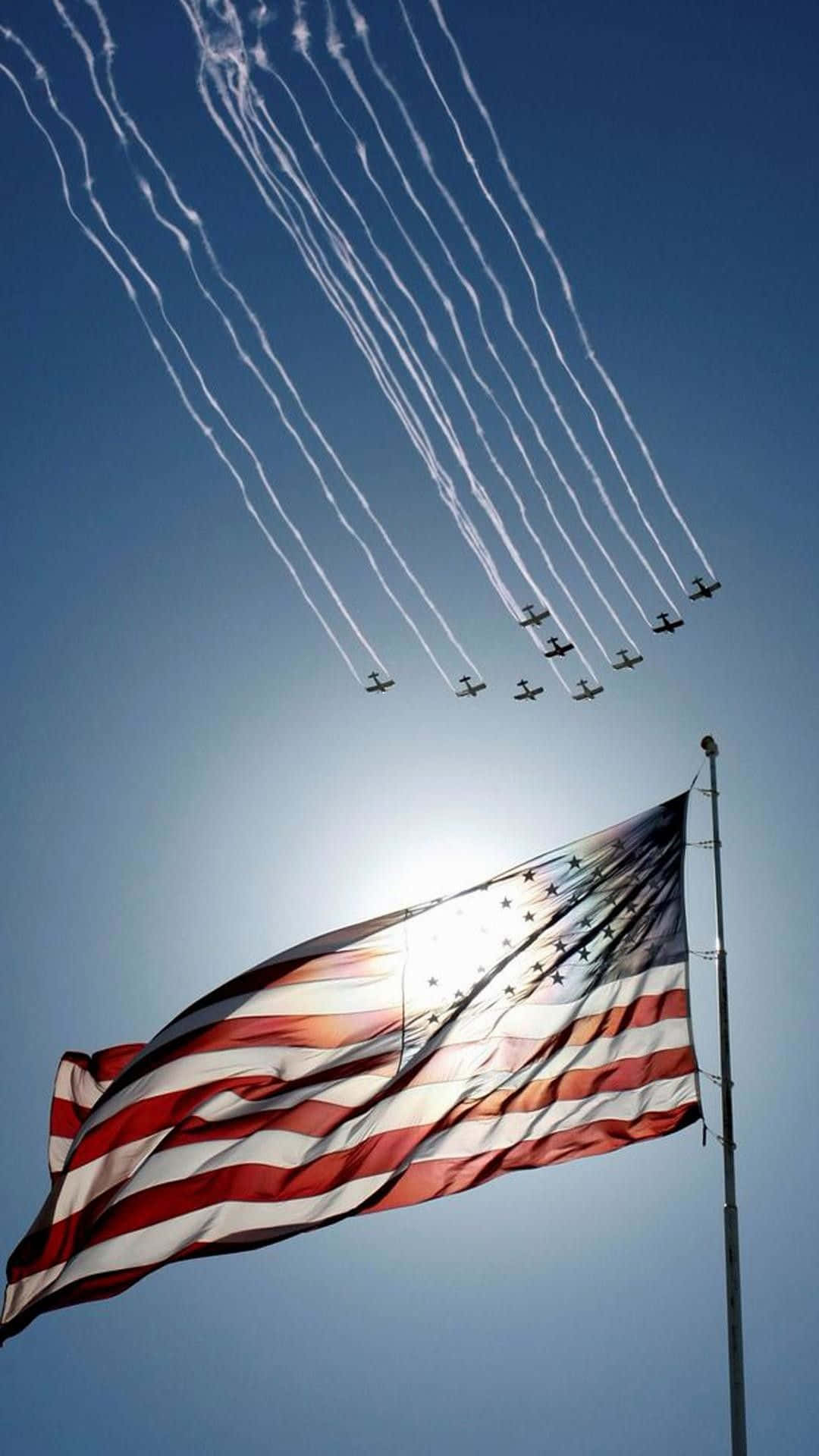 1080x1920 Download Usa iPhone Flag With Jets Wallpaper, Phone