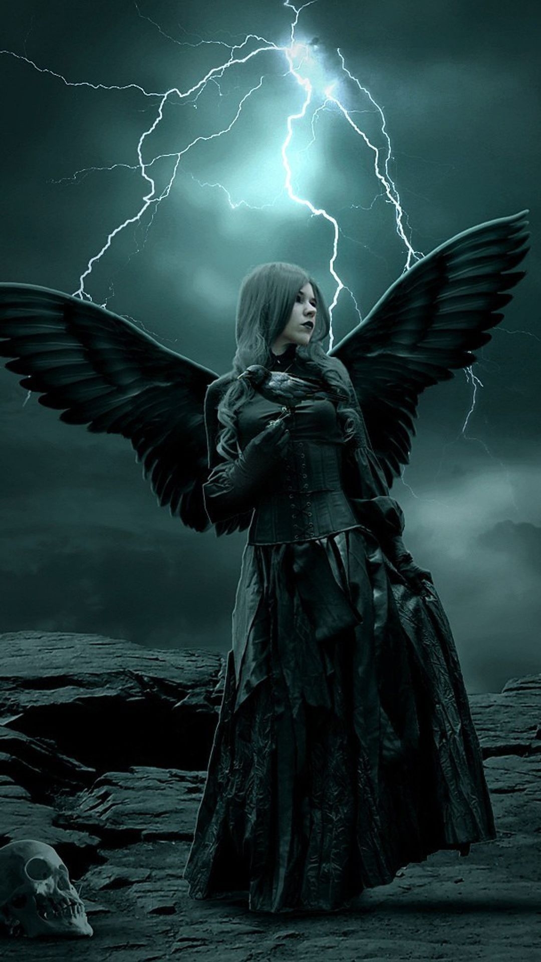 1080x1920 Goth Angel Wallpaper, Phone