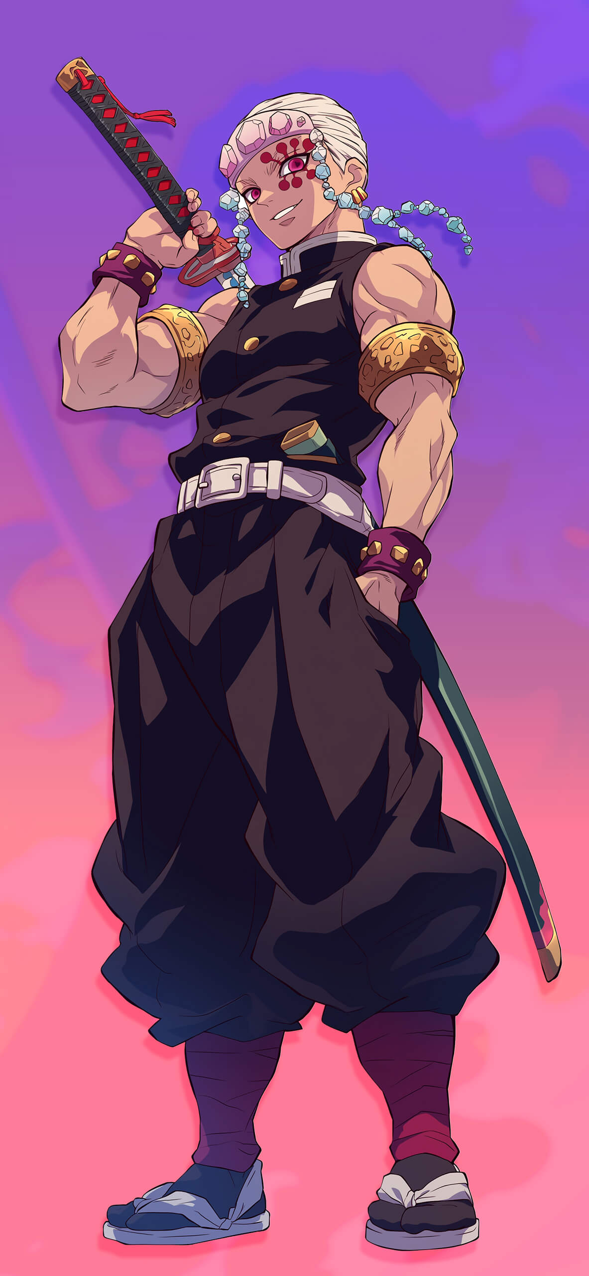 1190x2560 ⚔️ Demon Slayer Tengen Uzui with Katana, Phone