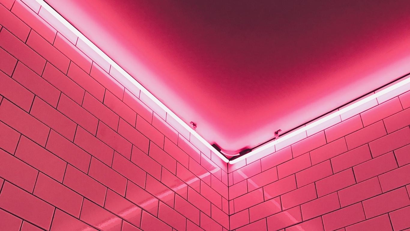 1370x770 Download wallpaper  wall, light, pink, tile tablet, Desktop