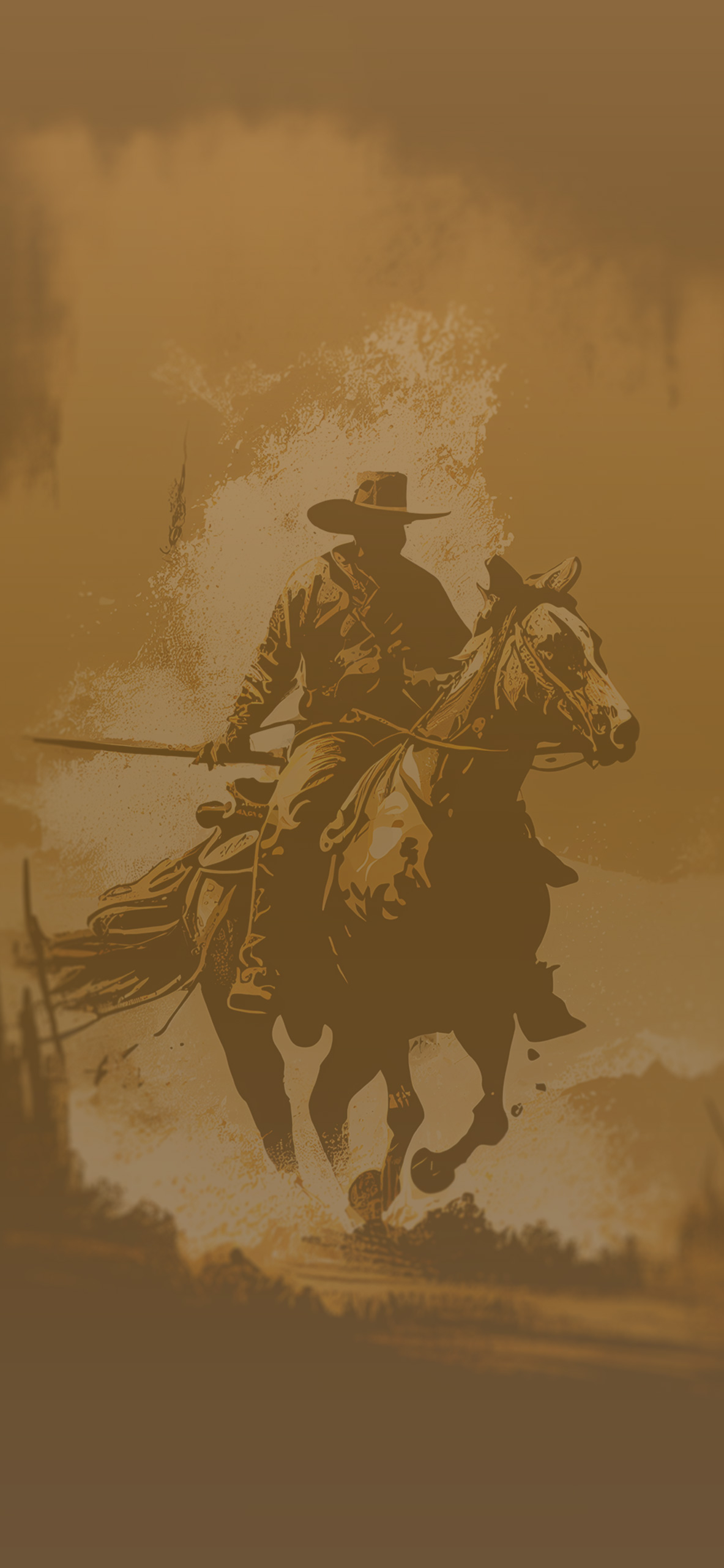 1190x2560 Cowboy Brown Art Wallpaper Aesthetic Wallpaper iPhone, Phone