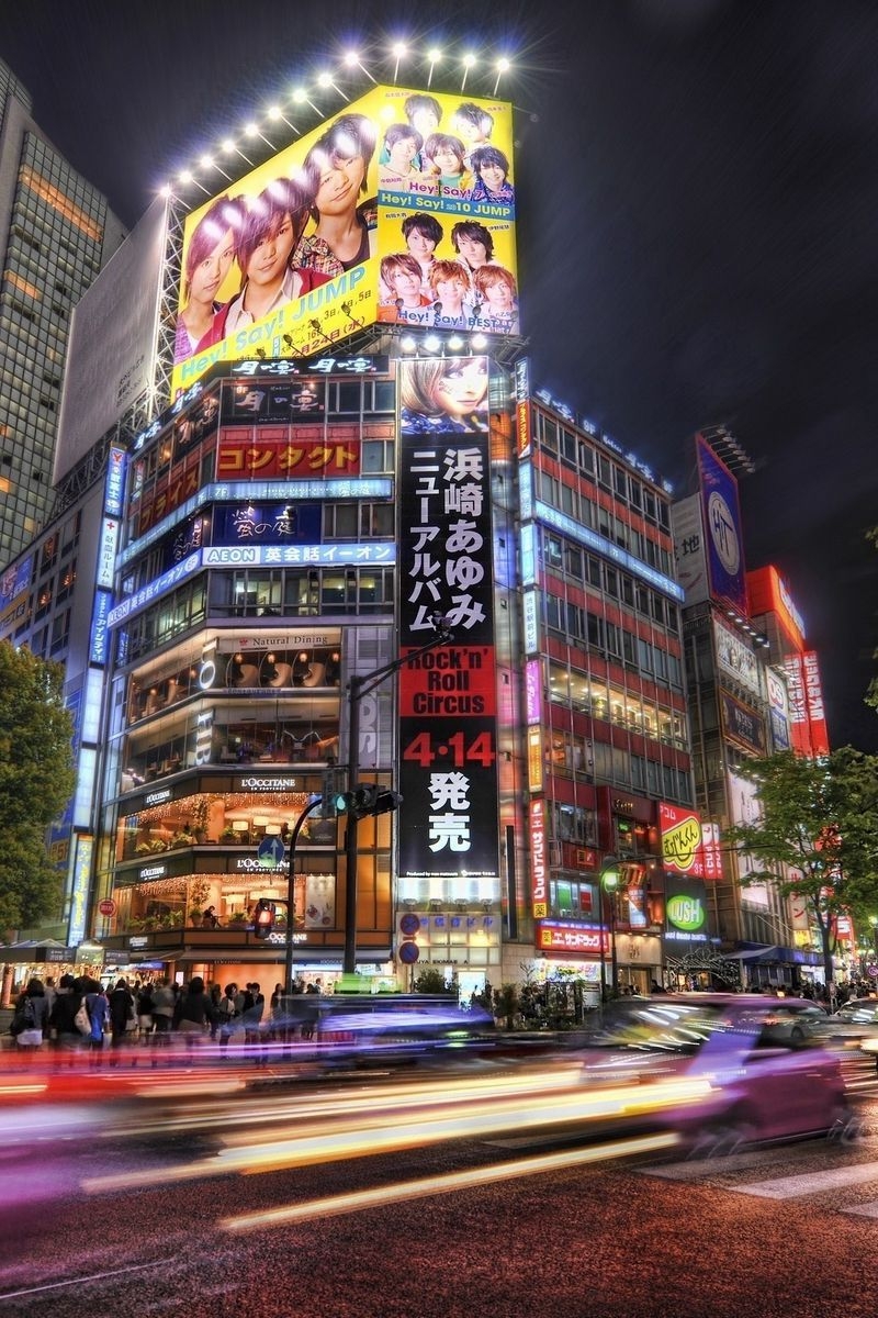 800x1200 Download wallpaper  mean streets, japan, tokyo, night, hdr, Phone