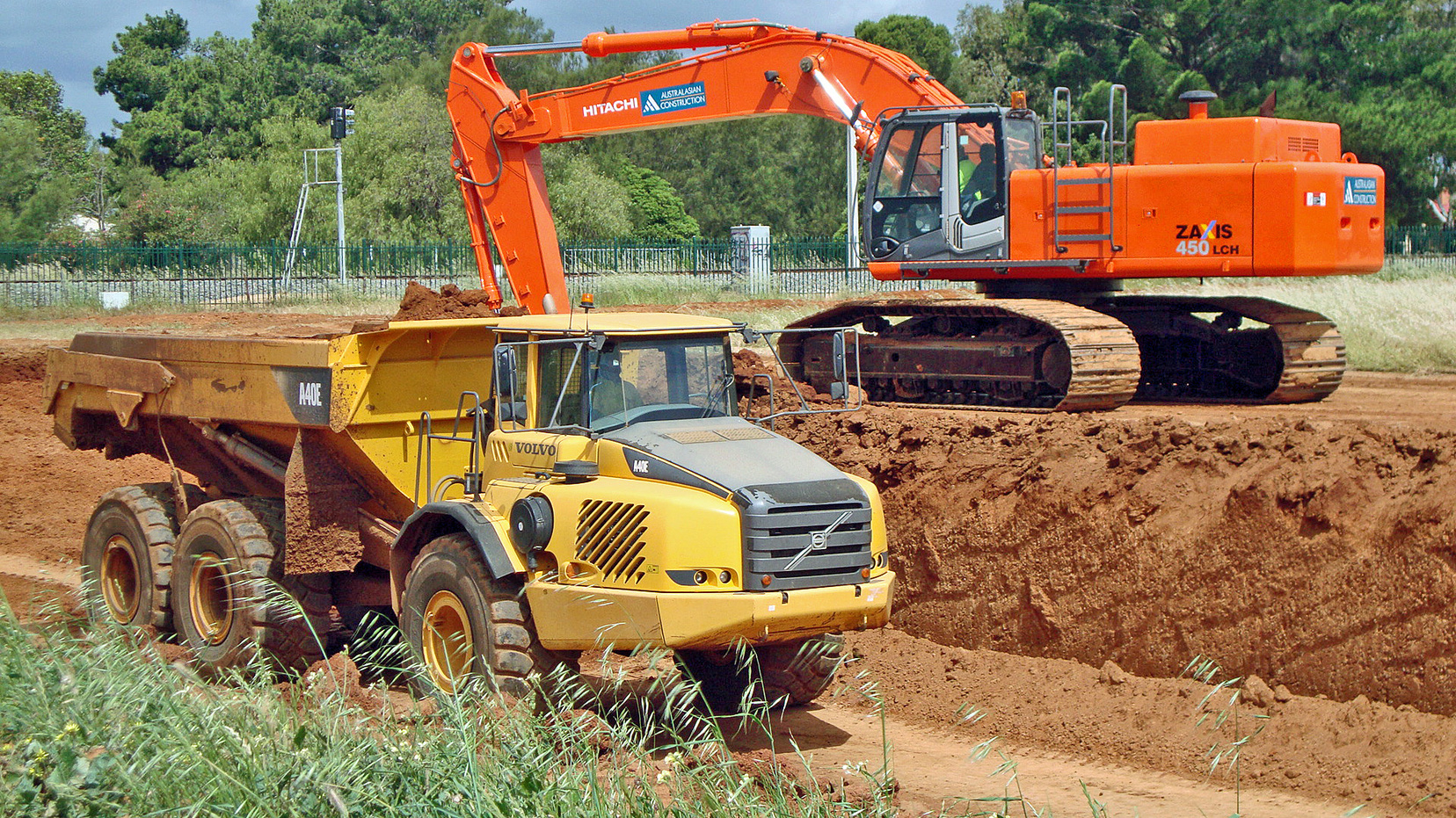 1660x940 Volvo A40E and Hitachi Zaxis 450 LCH Download HD Wallpaper and Free, Desktop