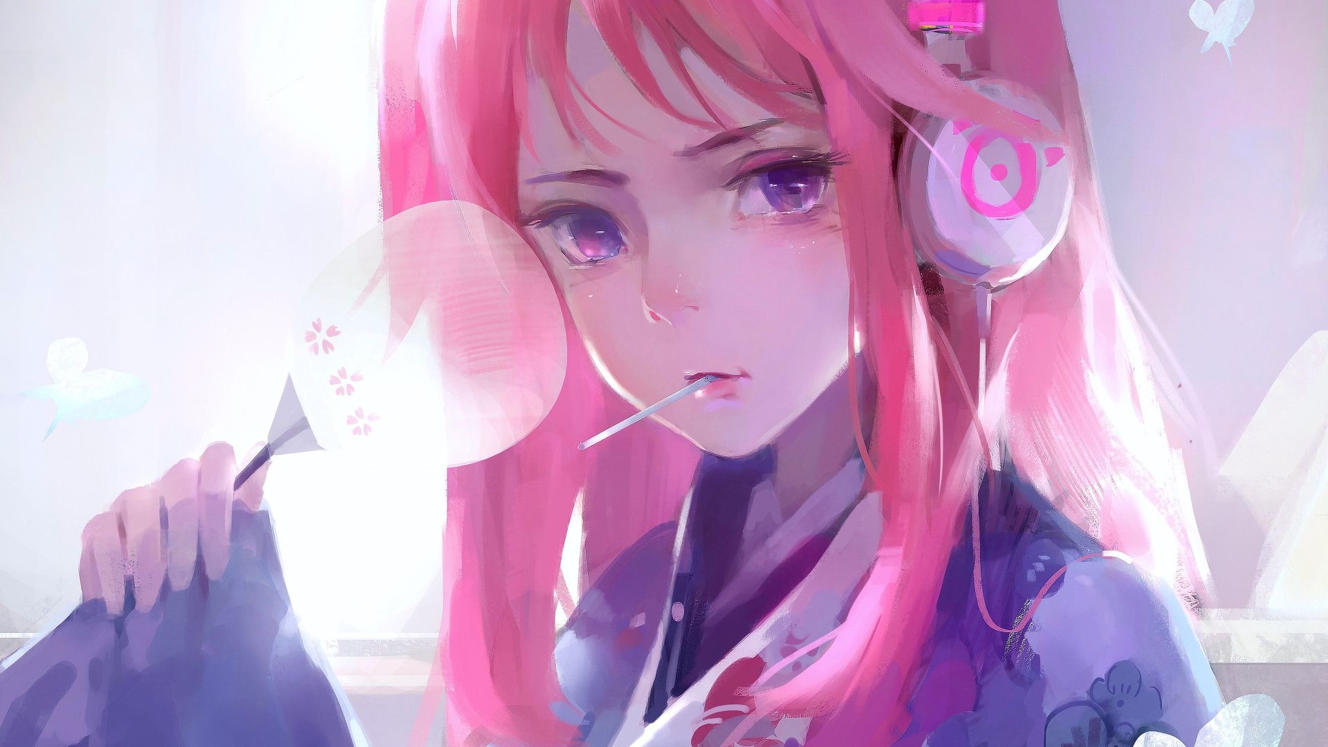 1920x1080 Cute Anime Girl Pink Art 4k Laptop Full HD 1080P HD 4k Wallpaper, Image, Background, Photo and Picture, Desktop