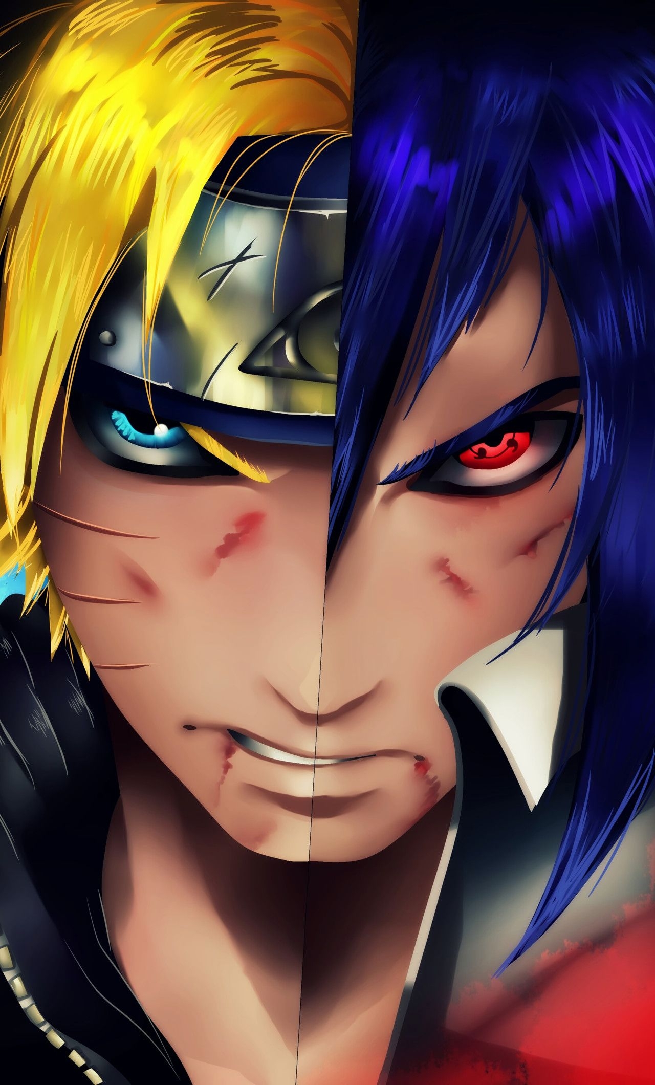 1280x2120 Naruto Vs Sasuke Wallpaper 4k, Phone