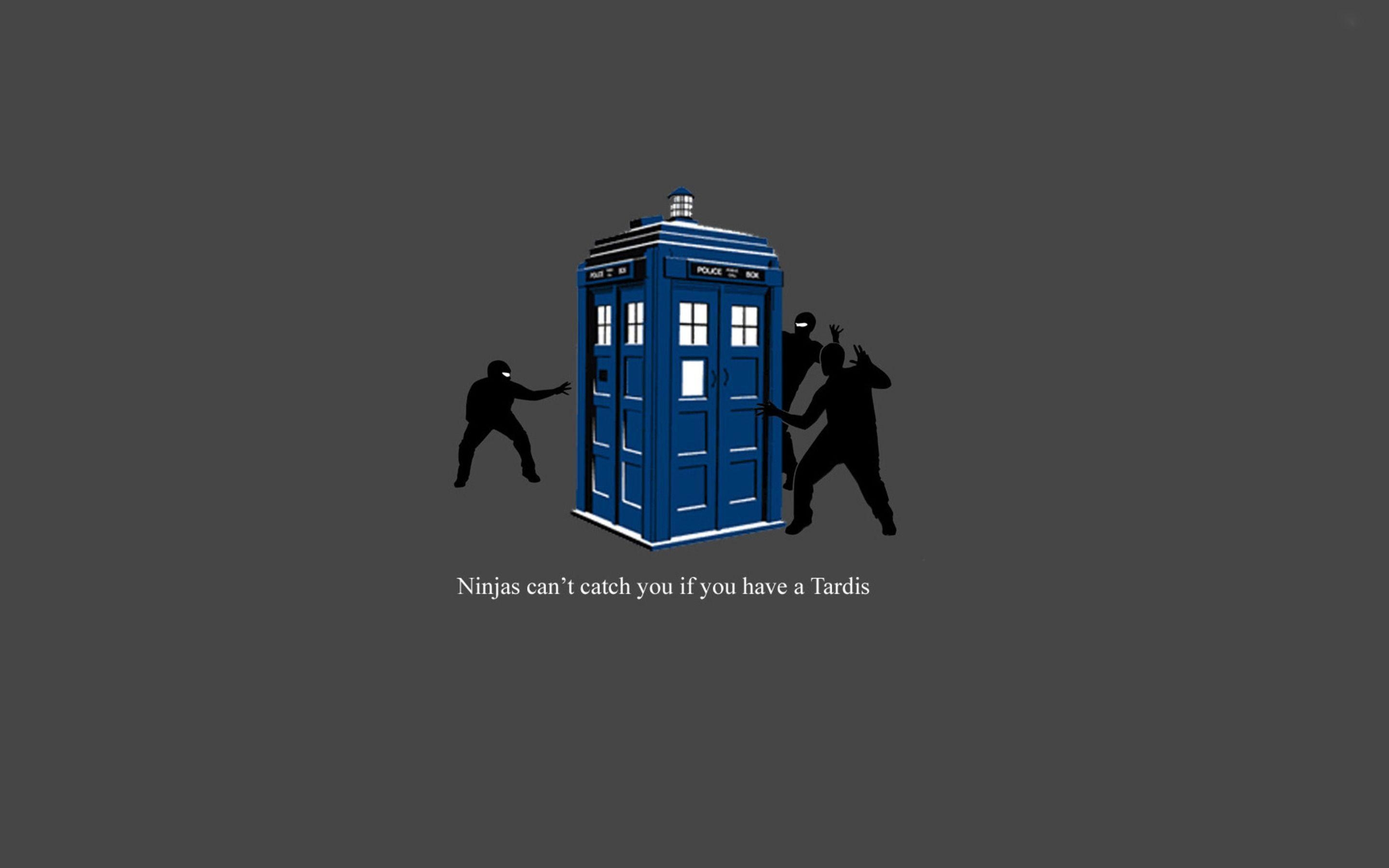 2880x1800 Ninjas can&;t catch you if you have a Tardis wallpaper Wide or HD, Desktop