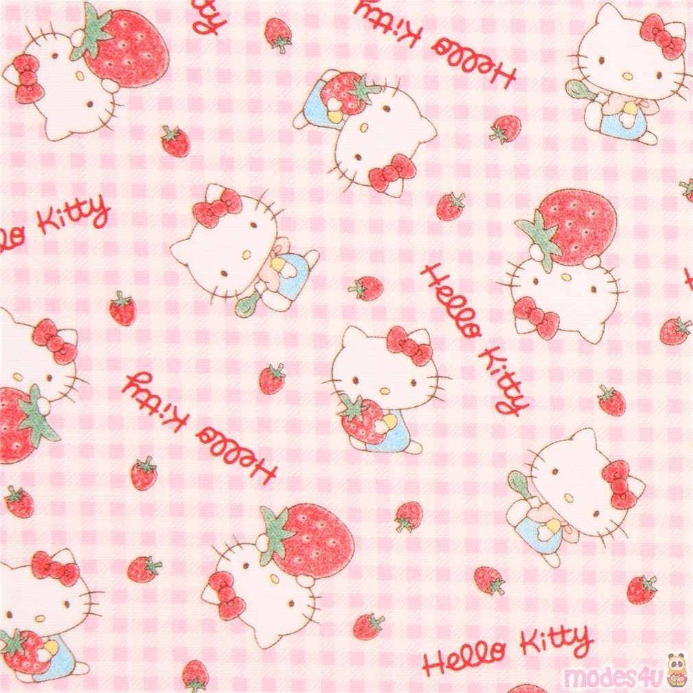 1010x1010 checkered light purple white Hello Kitty strawberry oxford fabric. Hello kitty picture, Hello kitty background, Kitty wallpaper, Phone